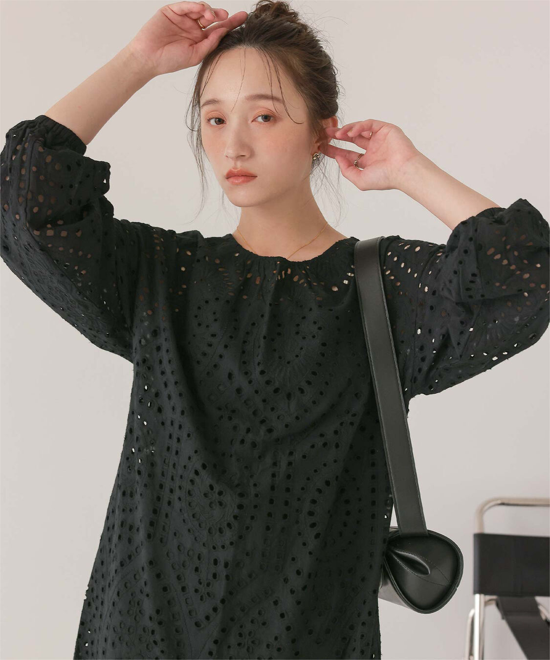 titivate「前後2way長袖コットンレースワンピース」|ワンピース|