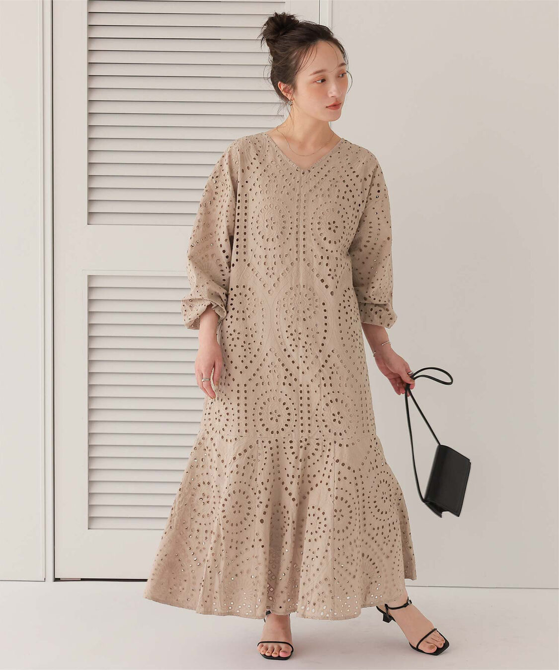 titivate「前後2way長袖コットンレースワンピース」|ワンピース|