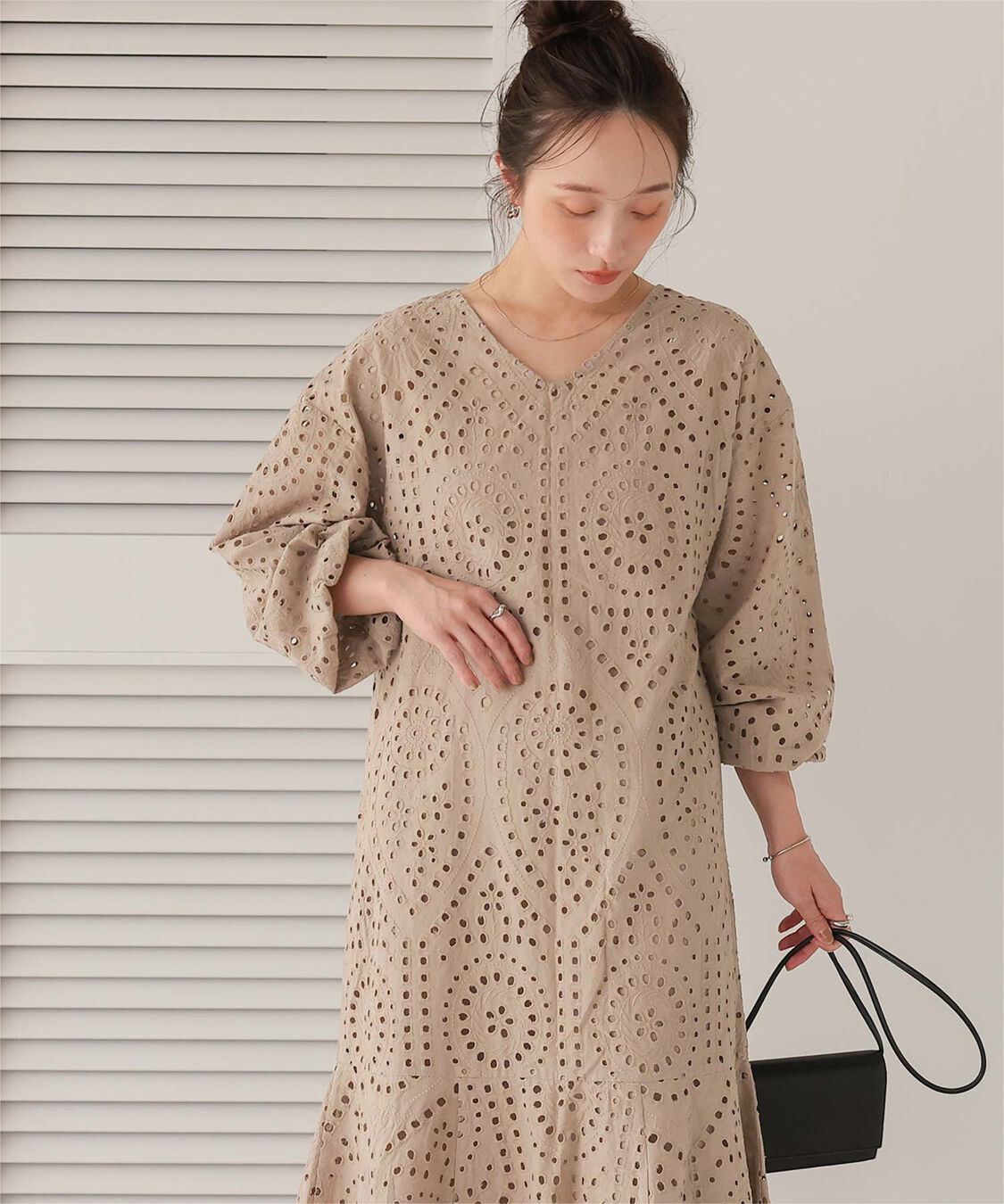 titivate「前後2way長袖コットンレースワンピース」|ワンピース|