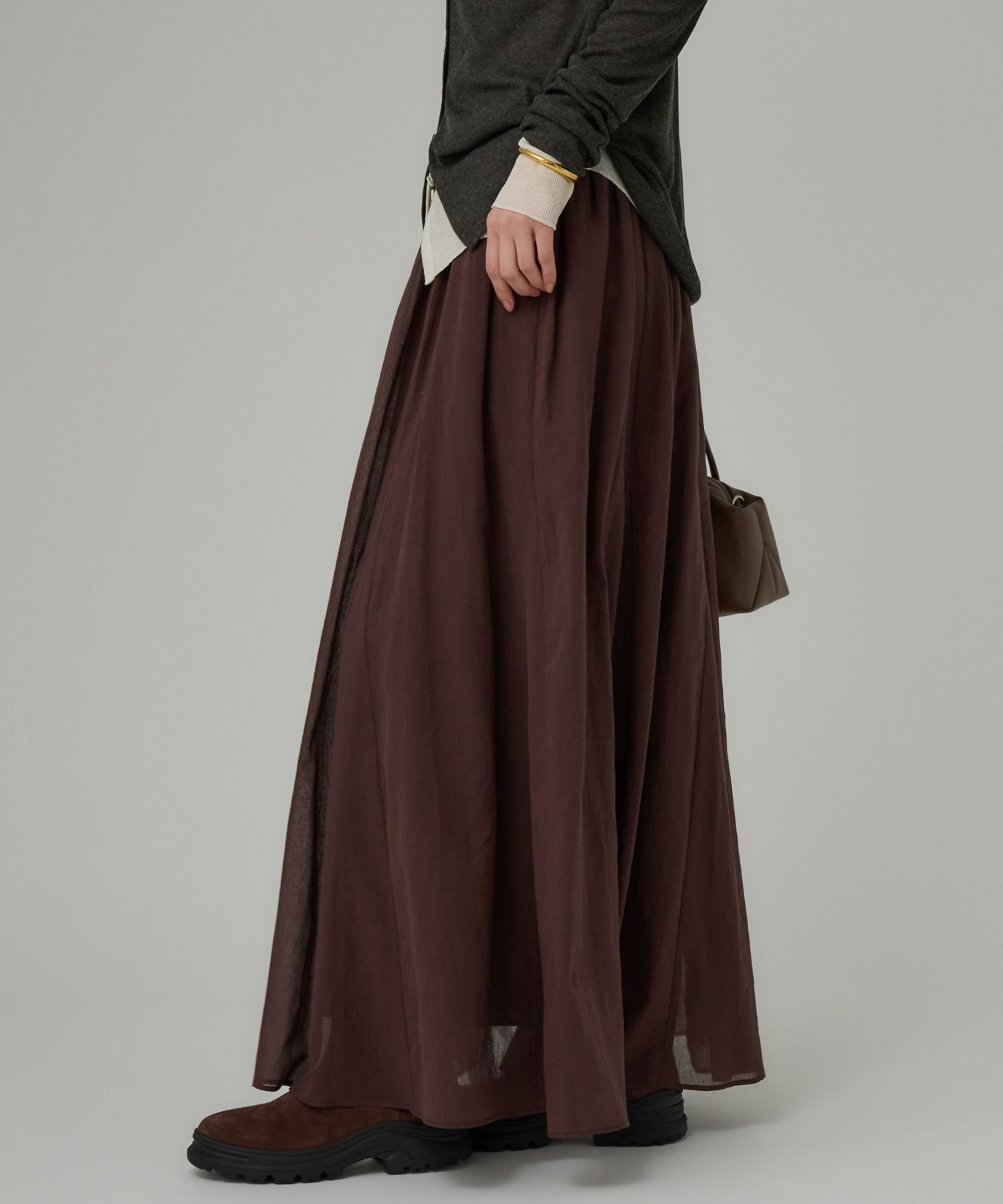 BABYLONE「コットンシフォンボリュームスカート」|スカート|