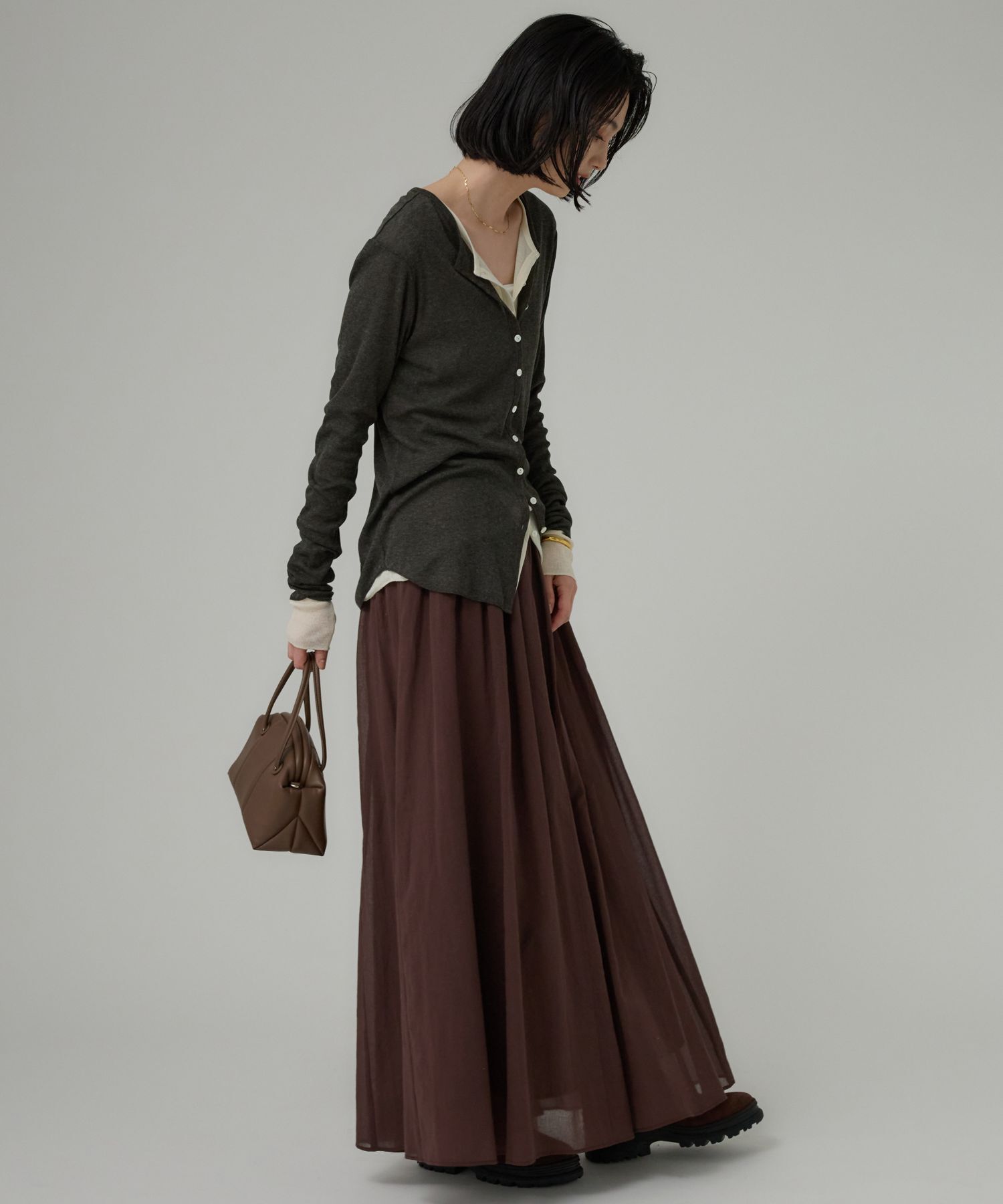 BABYLONE「コットンシフォンボリュームスカート」|スカート|