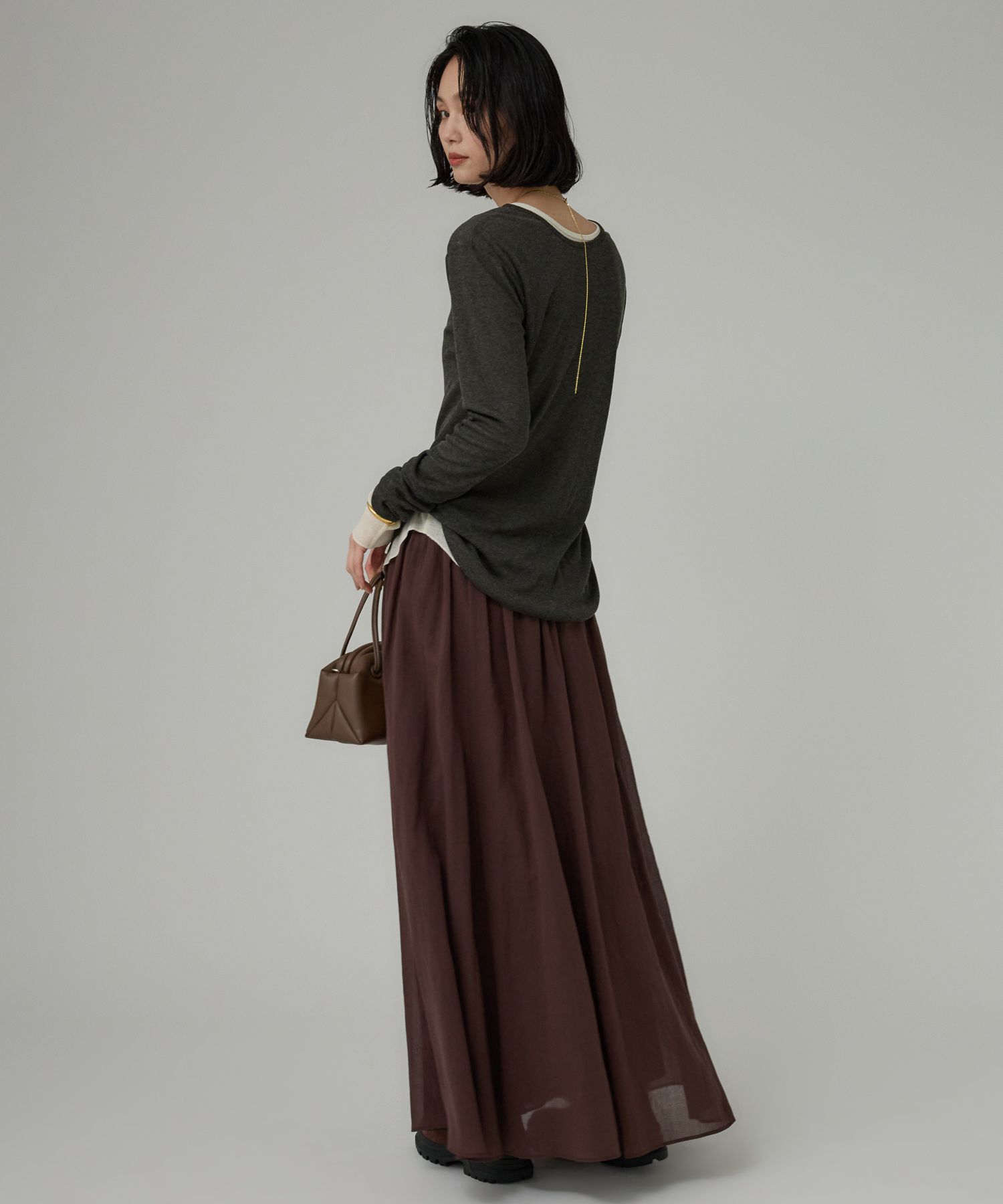 BABYLONE「コットンシフォンボリュームスカート」|スカート|