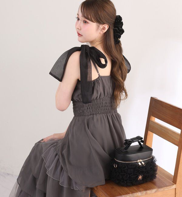  「肩リボンティアードキャミワンピ」|ワンピース|