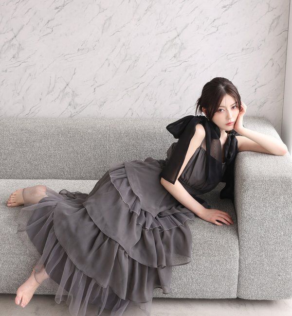  「肩リボンティアードキャミワンピ」|ワンピース|