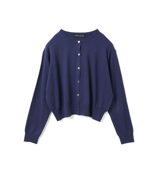 mizuiro ind「mizuiro ind クルーネックショートカーディガン」|カーディガン|ダークブルー