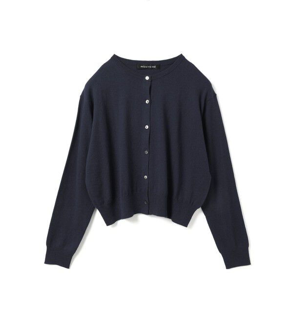 mizuiro ind「mizuiro ind クルーネックショートカーディガン」|カーディガン|ネイビー