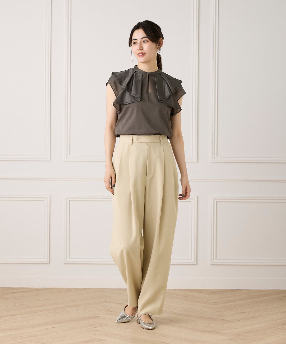 INED「ラッフルカラードッキングプルオーバー」|Tシャツ・カットソー|