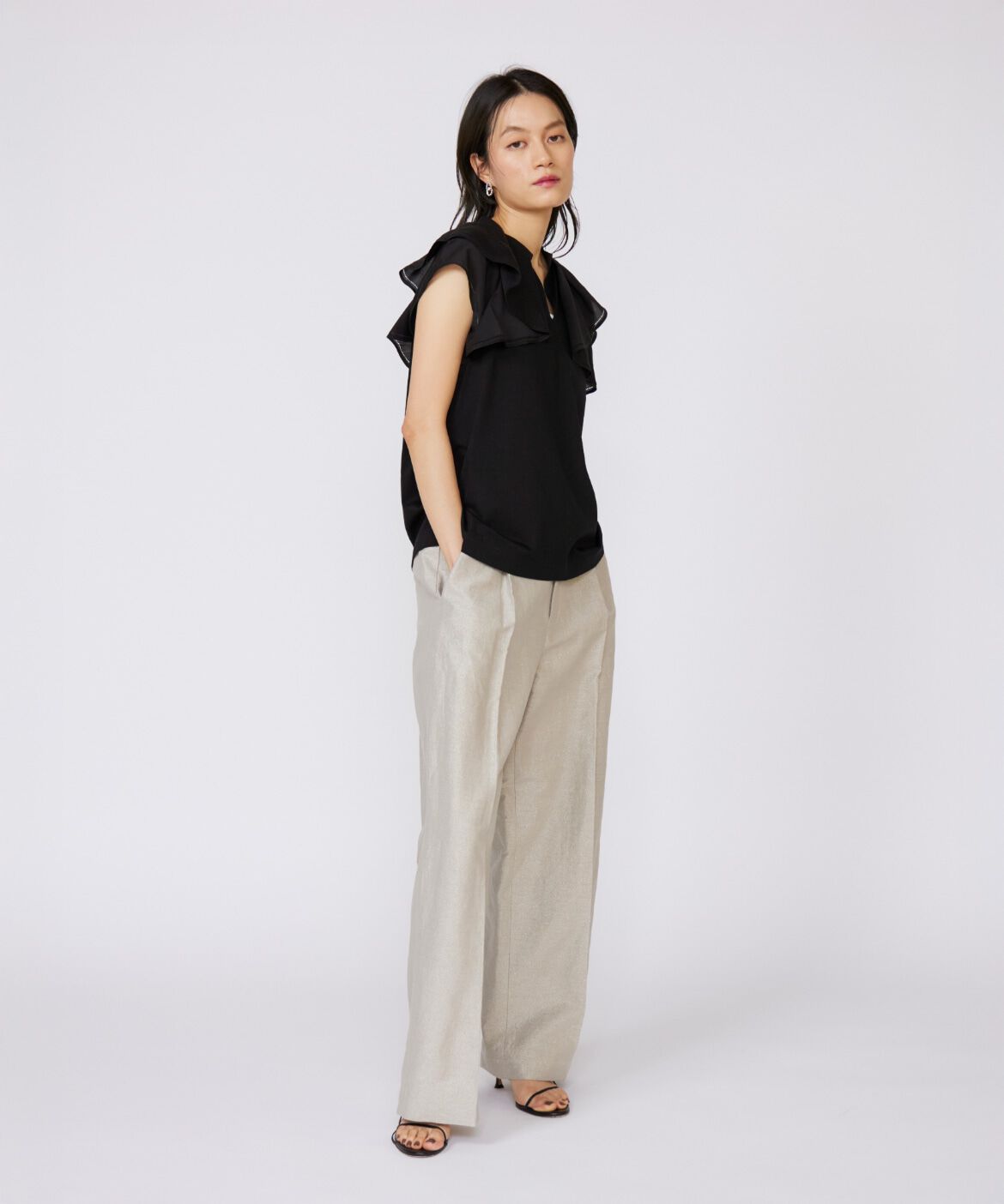 INED「ラッフルカラードッキングプルオーバー」|Tシャツ・カットソー|