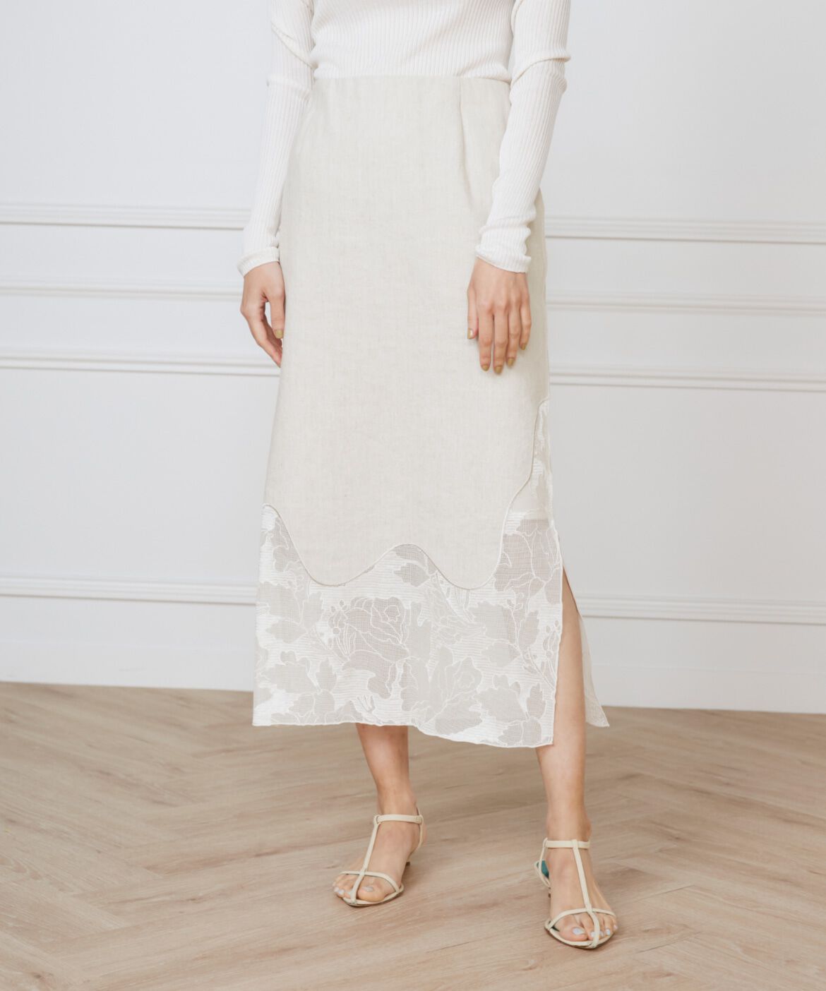 INED「裾レーススカート《la veille by SUPERIOR CLOSET》」|タイト|