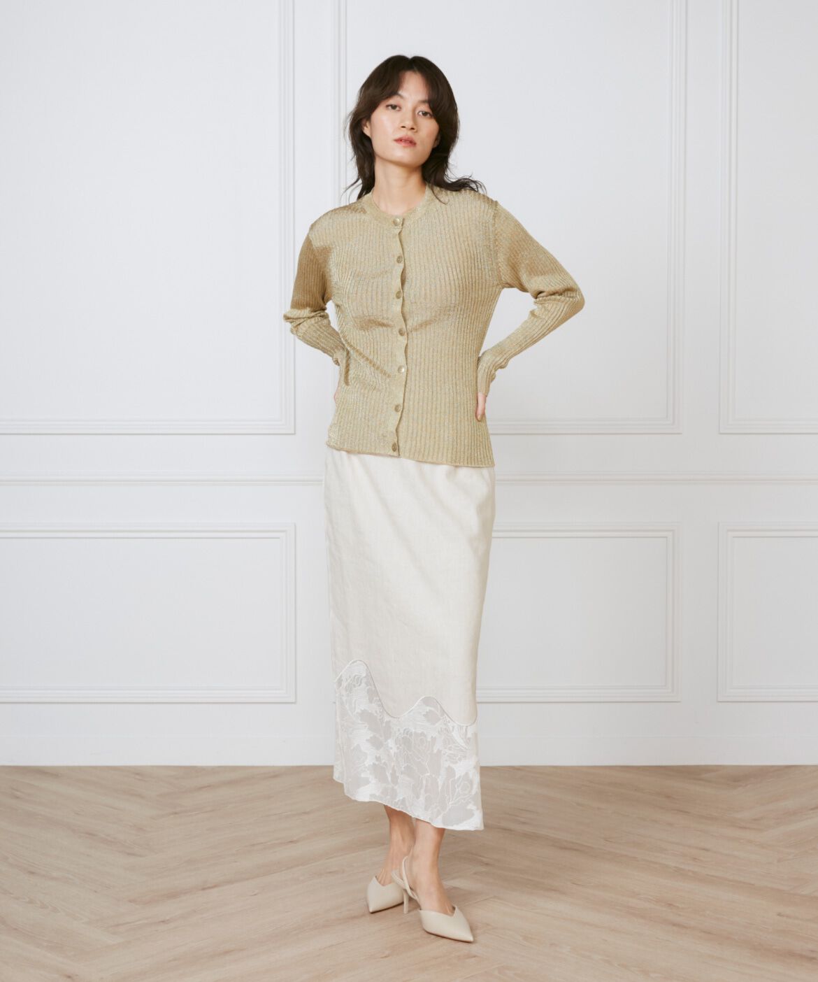 INED「裾レーススカート《la veille by SUPERIOR CLOSET》」|タイト|