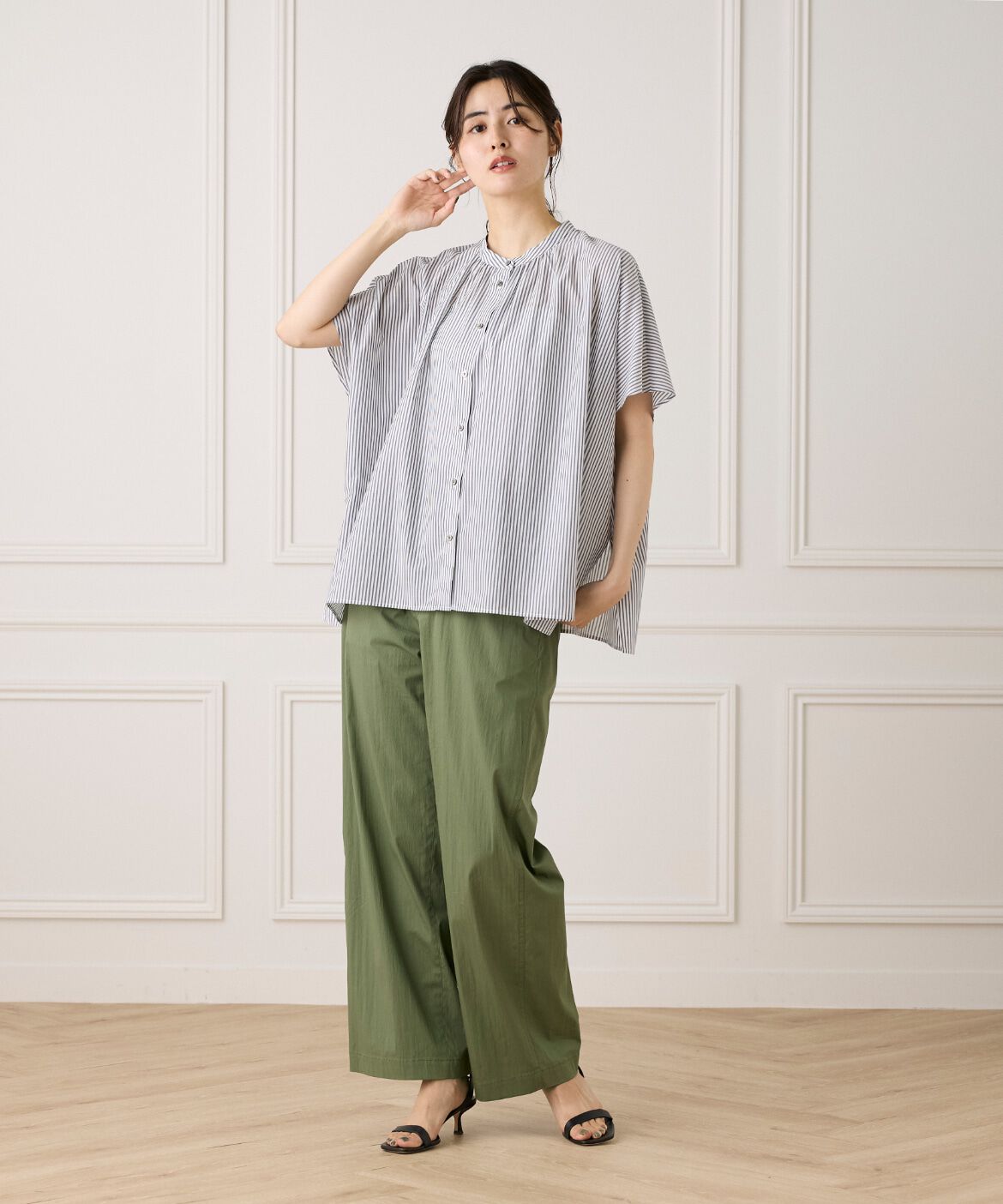 7-IDconcept.「《WEB限定カラー》ポンチョ風バンドカラーブラウス」|シャツ・ブラウス|