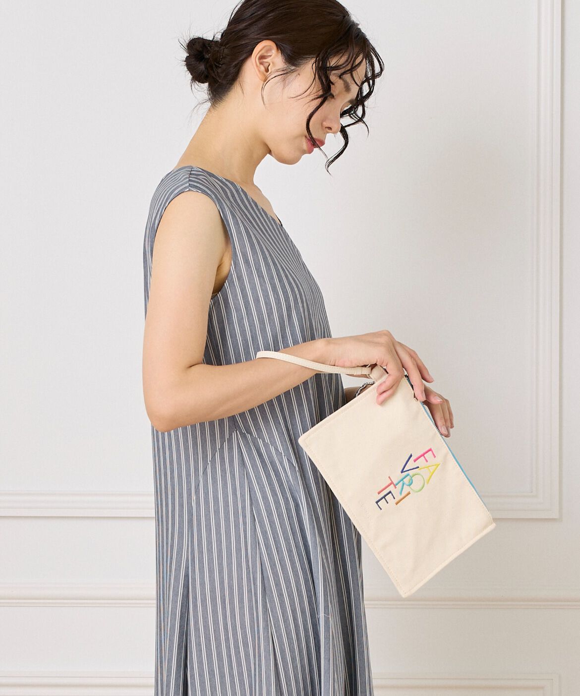 FAVORITE SUKINAMONO「《RAINBOW COLLECTION》刺繍ロゴキャンバスポーチ」|ポーチ|