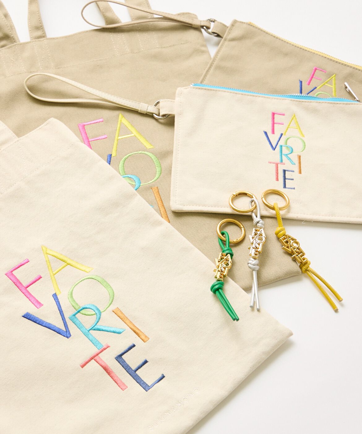 FAVORITE SUKINAMONO「《RAINBOW COLLECTION》刺繍ロゴキャンバスポーチ」|ポーチ|