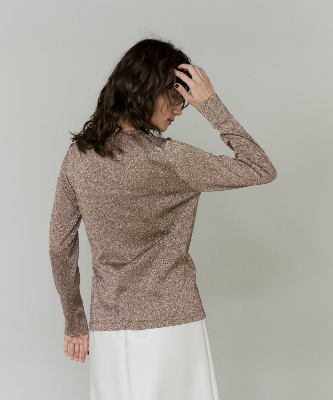 la veille by SUPERIOR CLOSET「アシンメトリーラメカーディガン」|カーディガン|