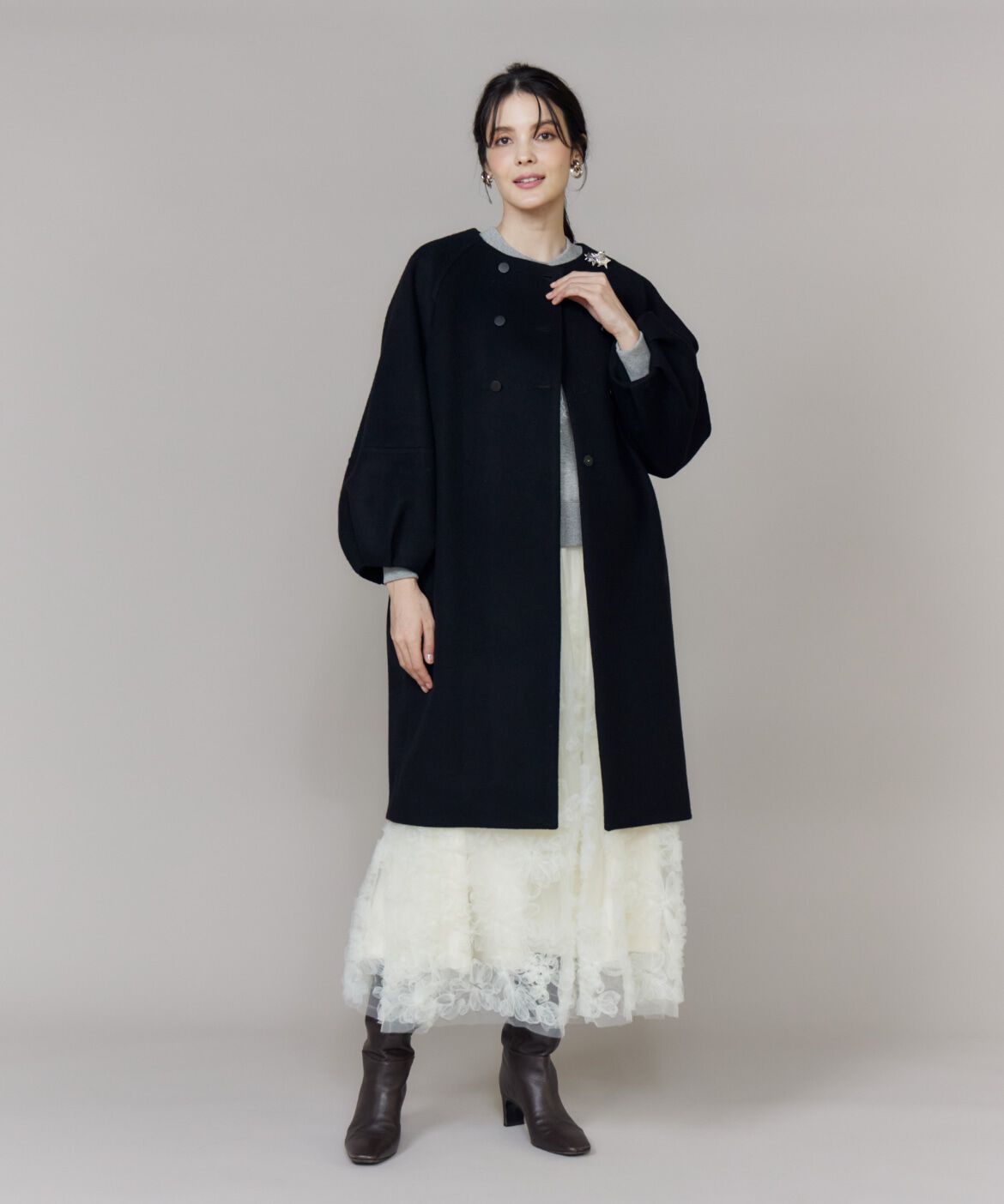 Maglie le cassetto「《大きいサイズ》ダブル釦袖ボリュームコート」|その他|