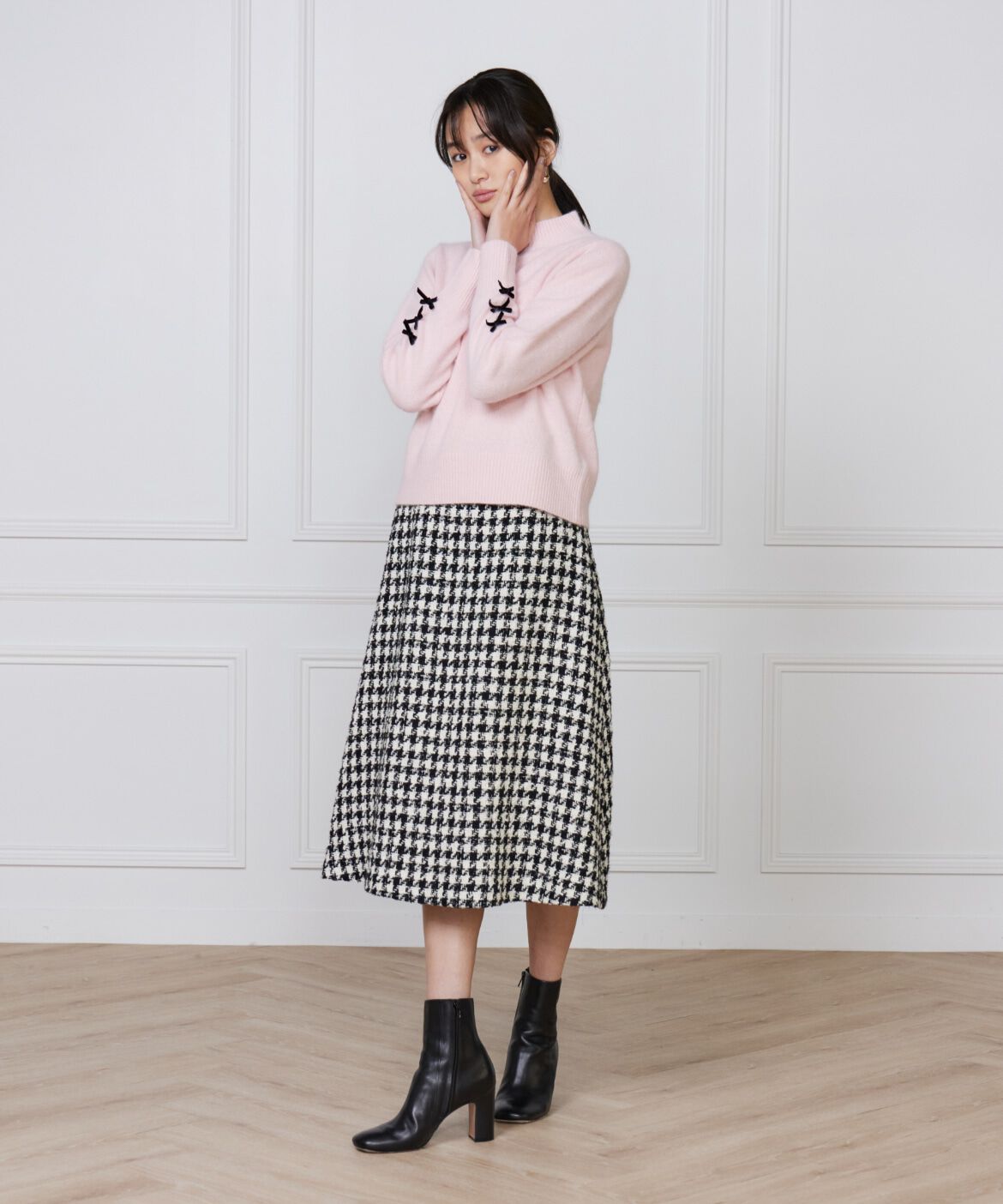 Maglie le cassetto「ベロアリボンフォックスプルオーバー」|ニット・セーター|