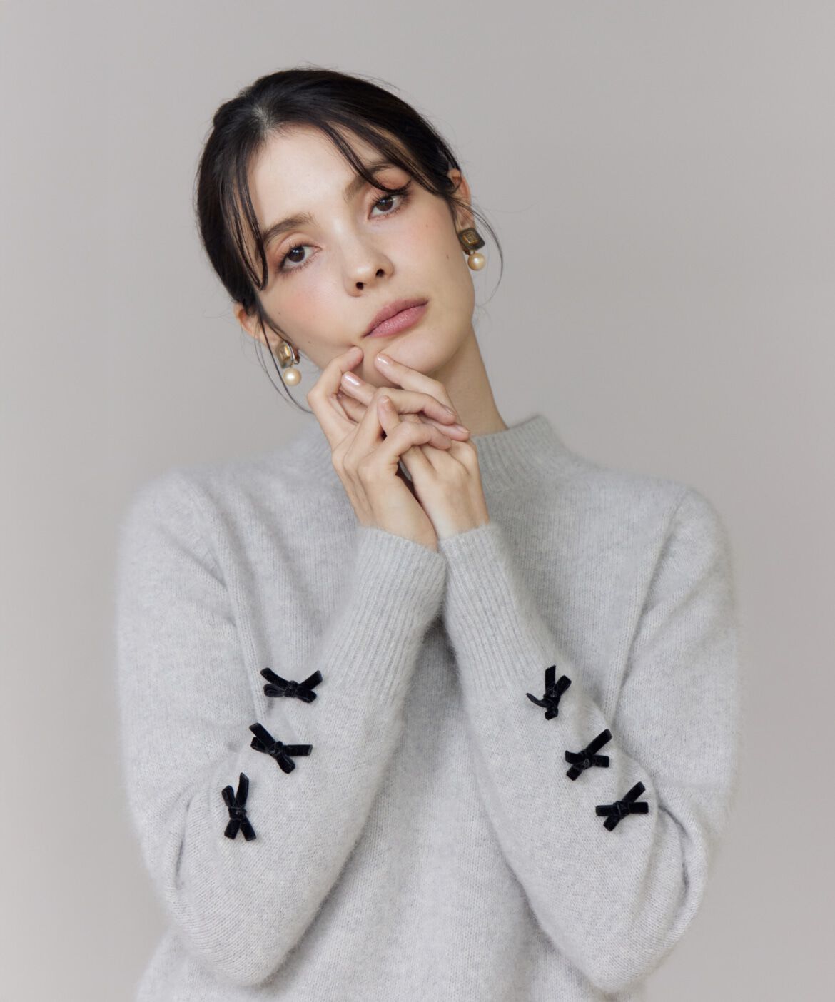 Maglie le cassetto「ベロアリボンフォックスプルオーバー」|ニット・セーター|