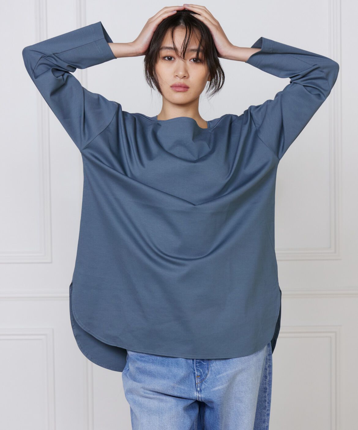 DAY by DAY it&rsquo;s international「コットンポンチラウンドテールロングカットソー」|Tシャツ・カットソー|ブルーグレー4