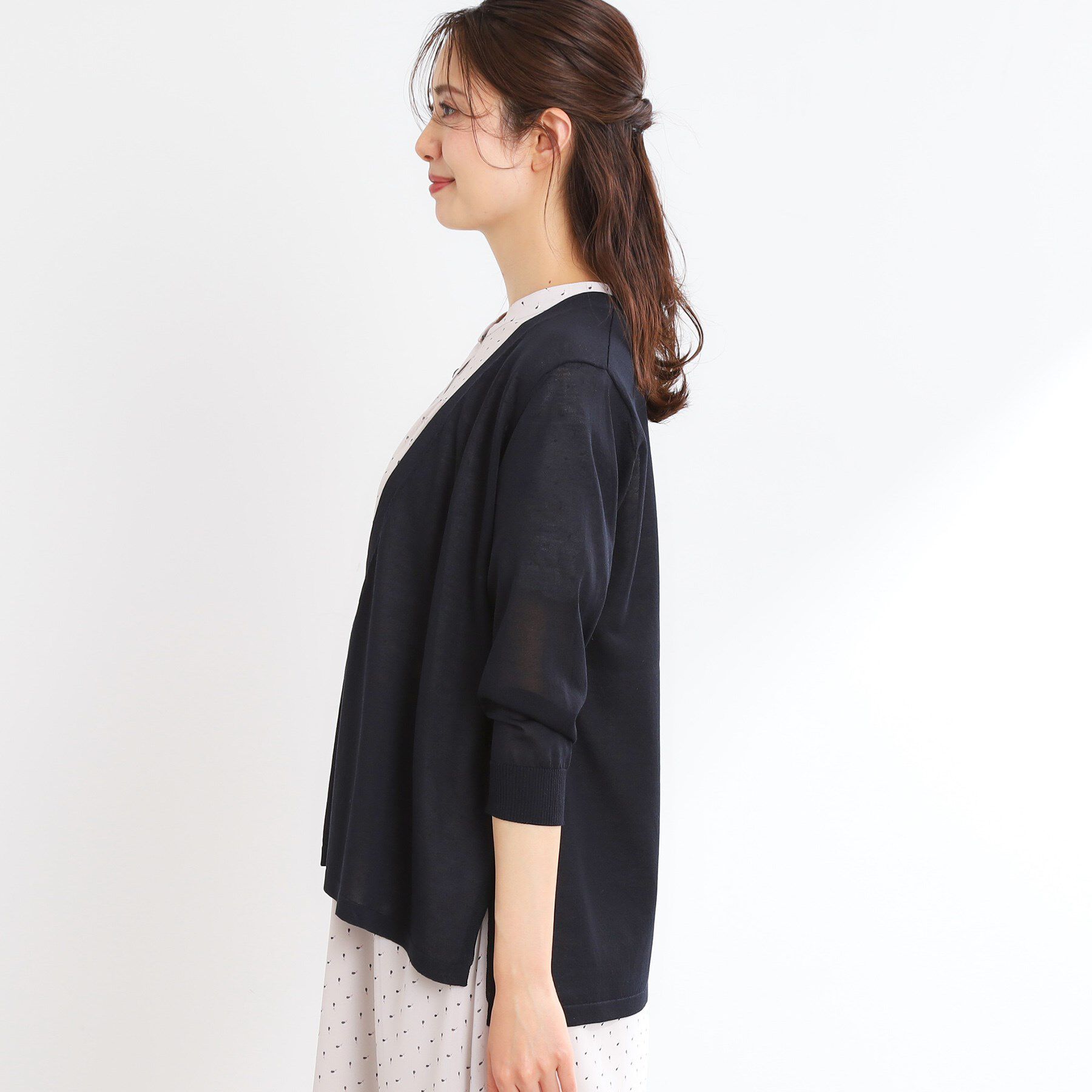 Reflect「【WEB先行カラーあり／手洗い可】涼しげスリットカーディガン」|カーディガン|