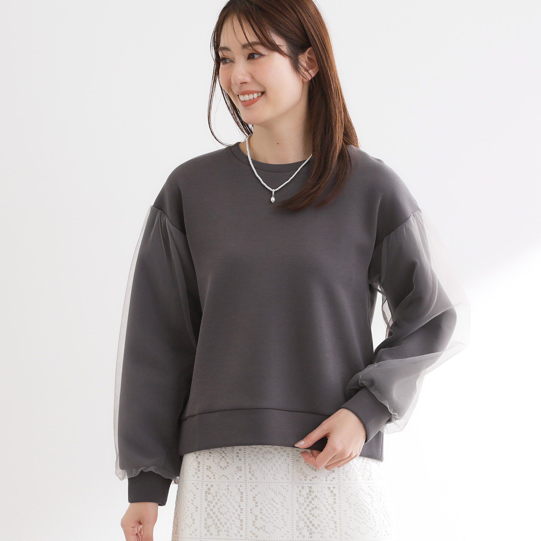 Reflect「チュールレイヤードスリーブプルオーバー」|Tシャツ・カットソー|