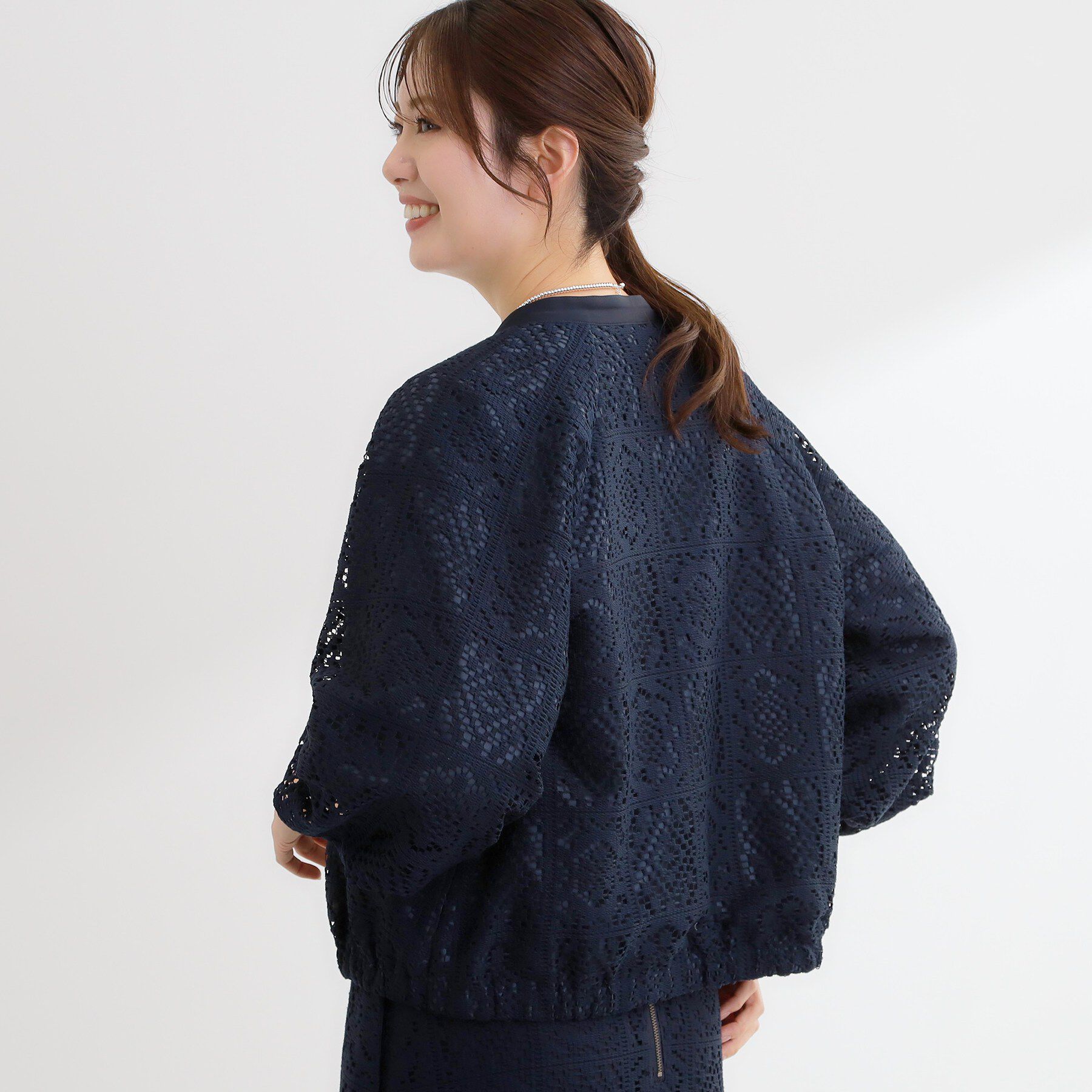 Reflect「【セットアップ可】ジップアップレースショートブルゾン」|ブルゾン・スタジャン|