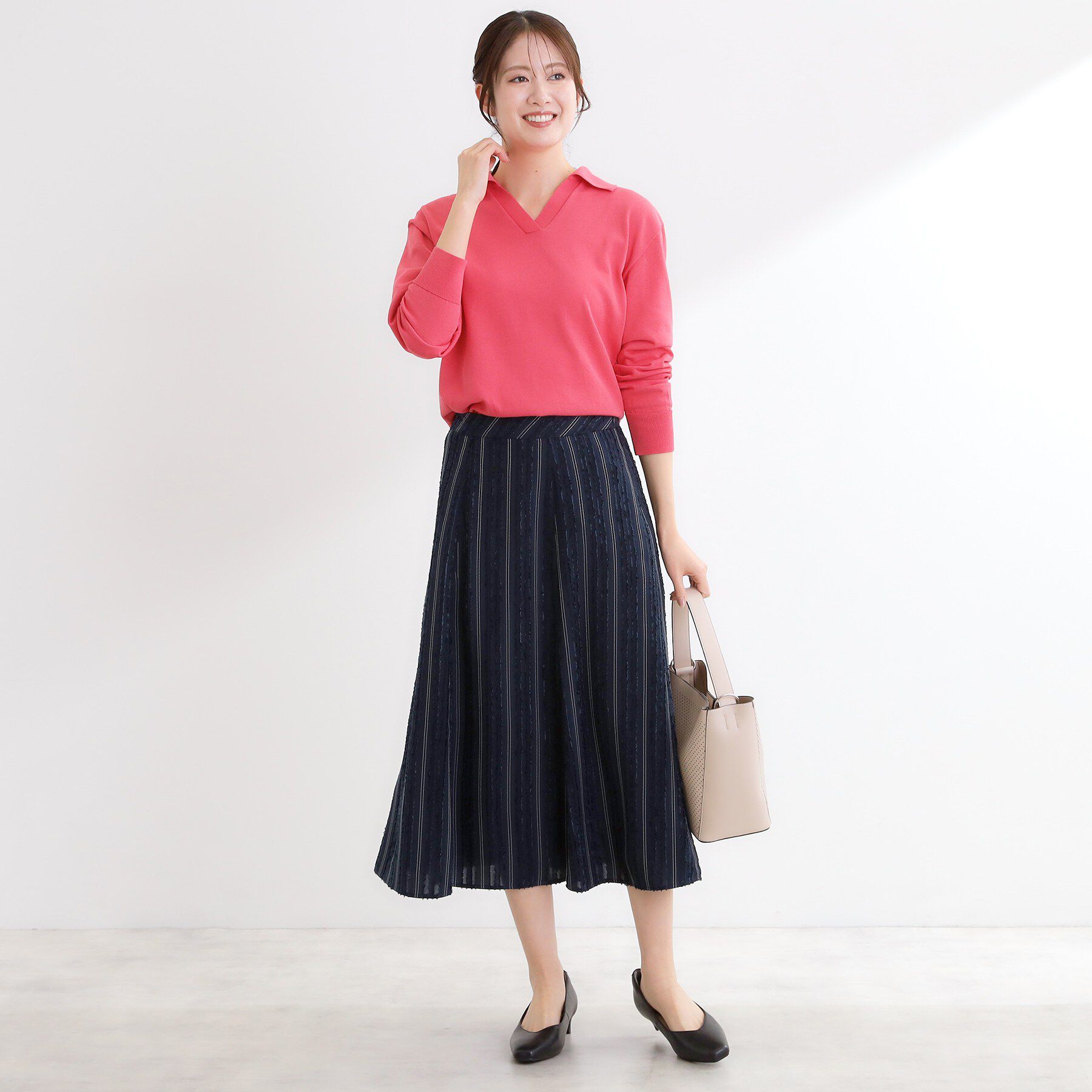 Reflect「【セットアップ可】ストライプ柄ジャカードスカート」|スカート|