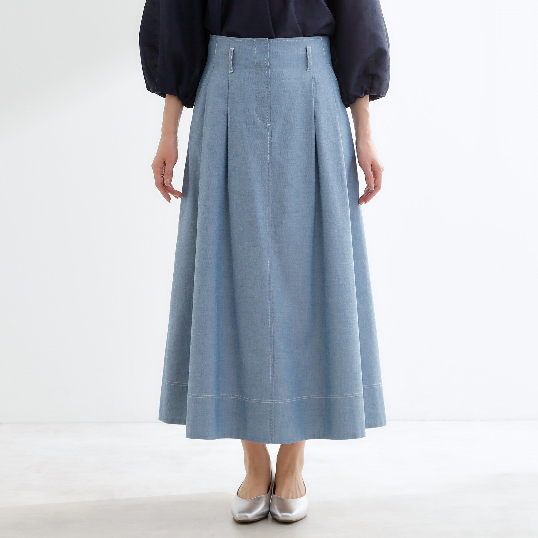 Reflect「ダンガリータックフレアスカート」|スカート|