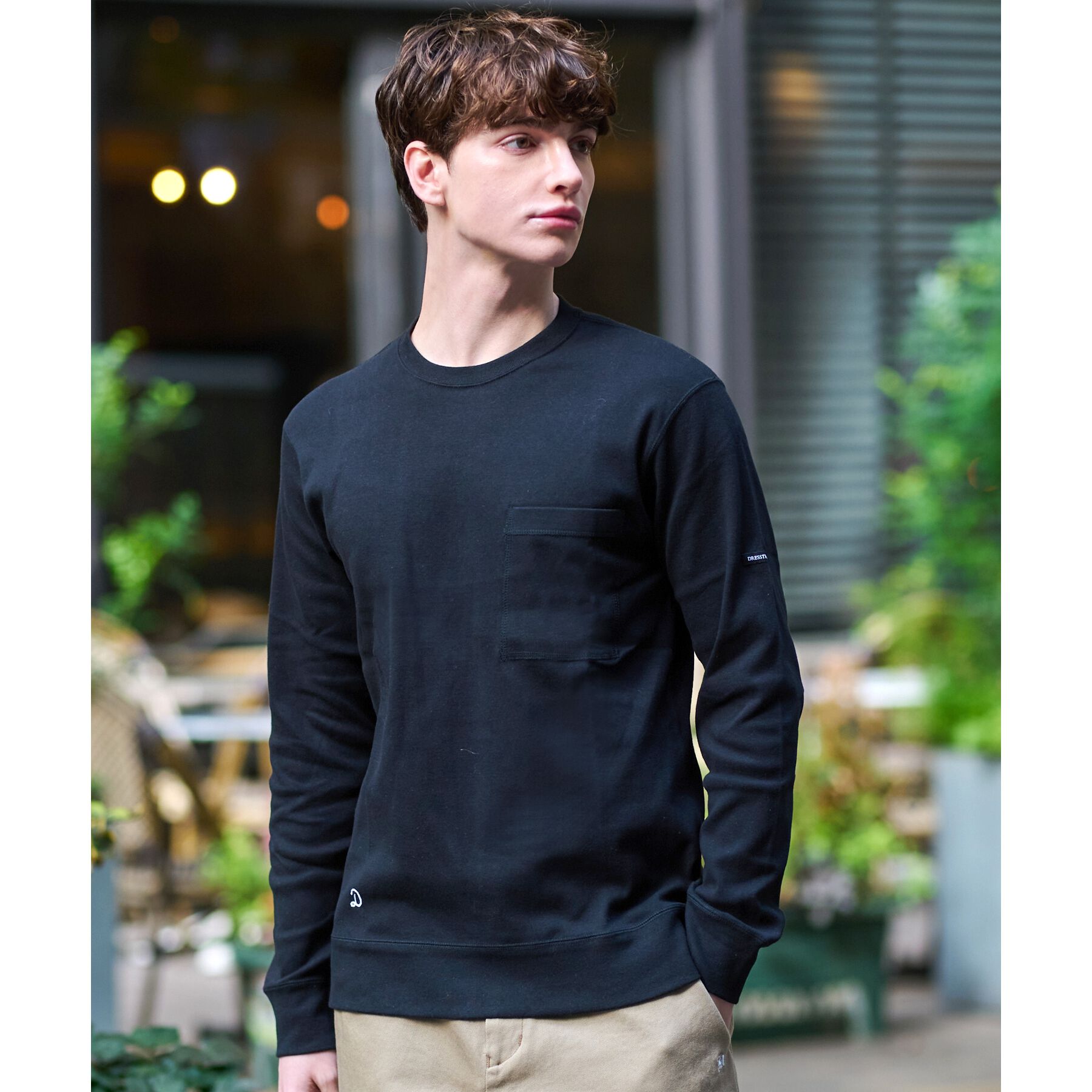 DRESSTERIOR「【Safari12月号掲載】エクスクルーシブフライスロングTシャツ」|Tシャツ・カットソー|ブラック(019)