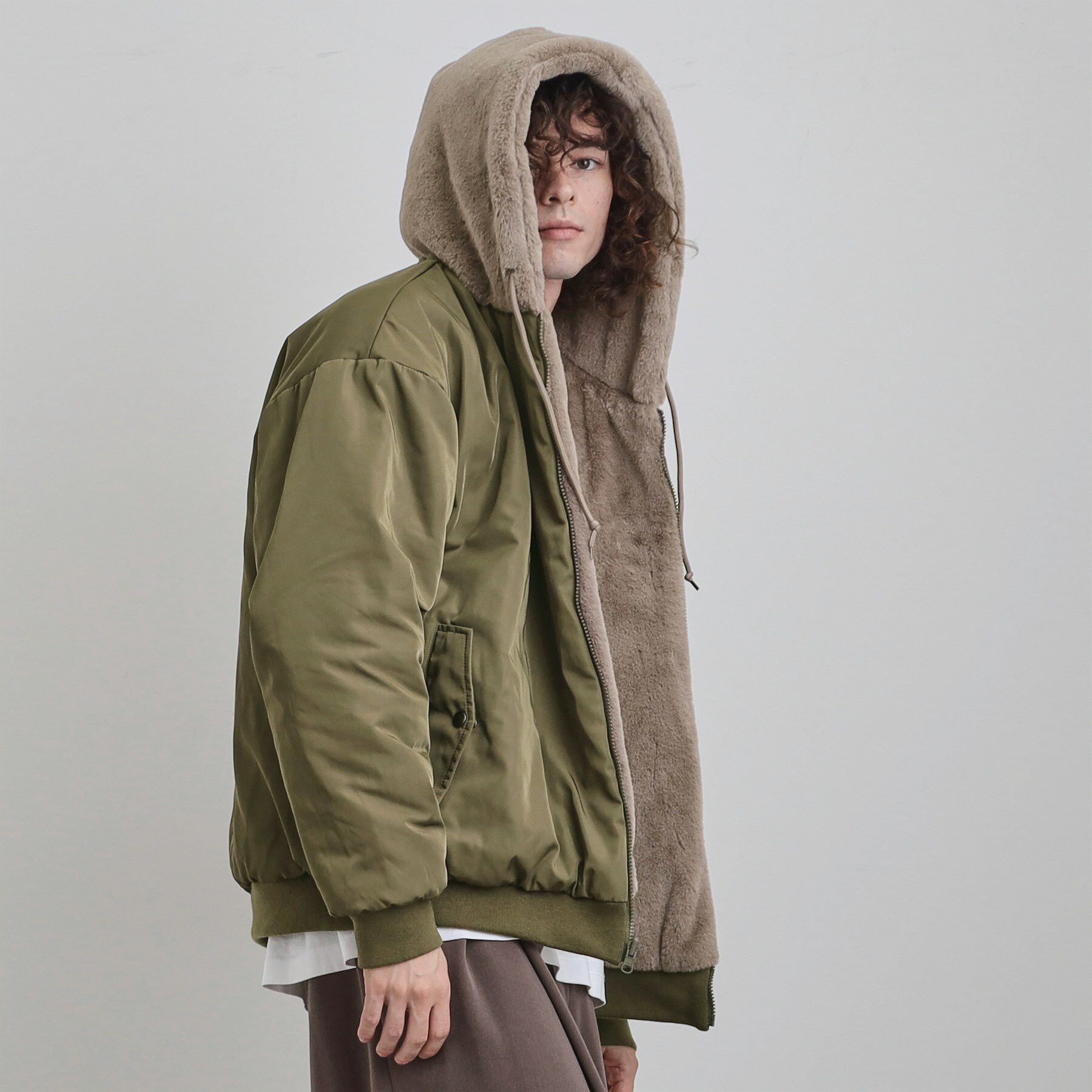 tk.TAKEO KIKUCHI「【2WAY】リバーシブルMA1＆フェイクファーブルゾン」|ブルゾン・スタジャン|