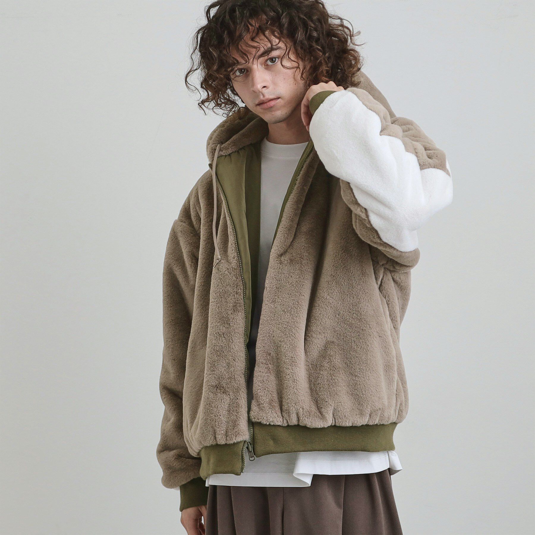 tk.TAKEO KIKUCHI「【2WAY】リバーシブルMA1＆フェイクファーブルゾン」|ブルゾン・スタジャン|