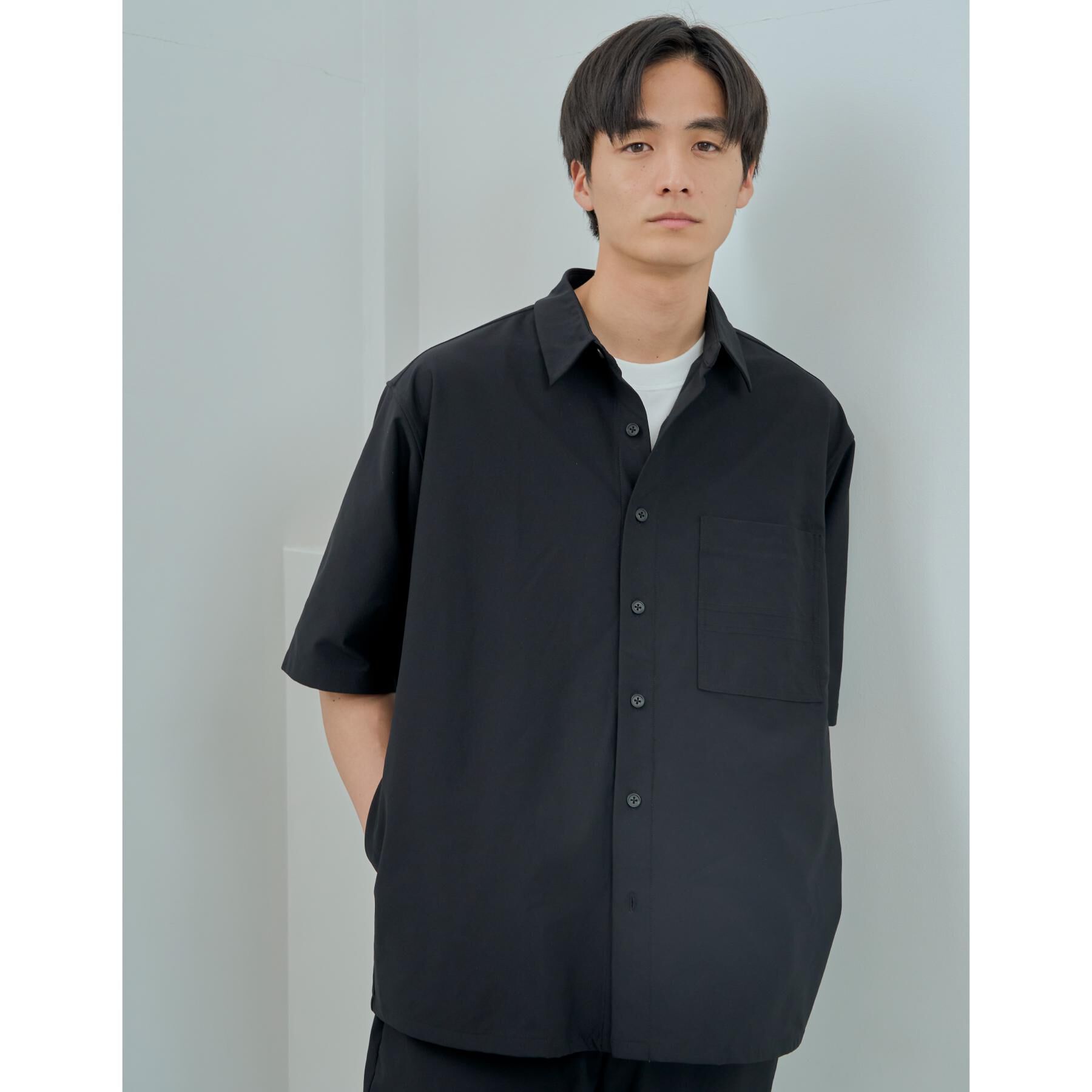 THE SHOP TK「パーフェクテックツイル5分袖シャツ【セットアップ可/吸水速乾/UVカット/アンチピリング】」|シャツ・ブラウス|