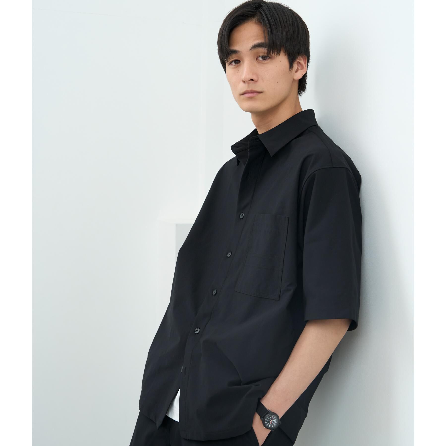 THE SHOP TK「パーフェクテックツイル5分袖シャツ【セットアップ可/吸水速乾/UVカット/アンチピリング】」|シャツ・ブラウス|