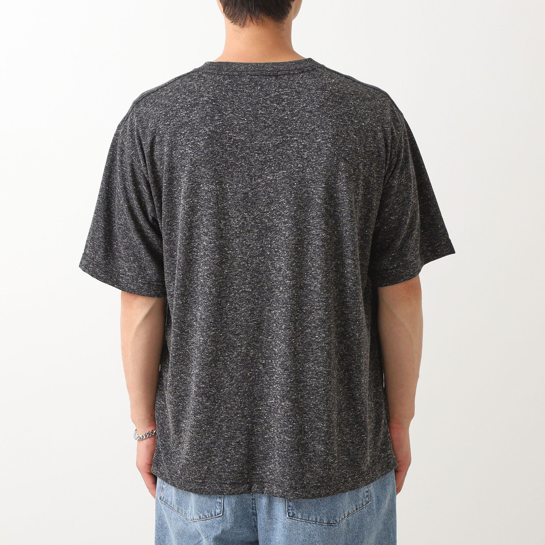 THE SHOP TK「ポリ麻プリント半袖Tシャツ【洗濯機OK】」|Tシャツ・カットソー|