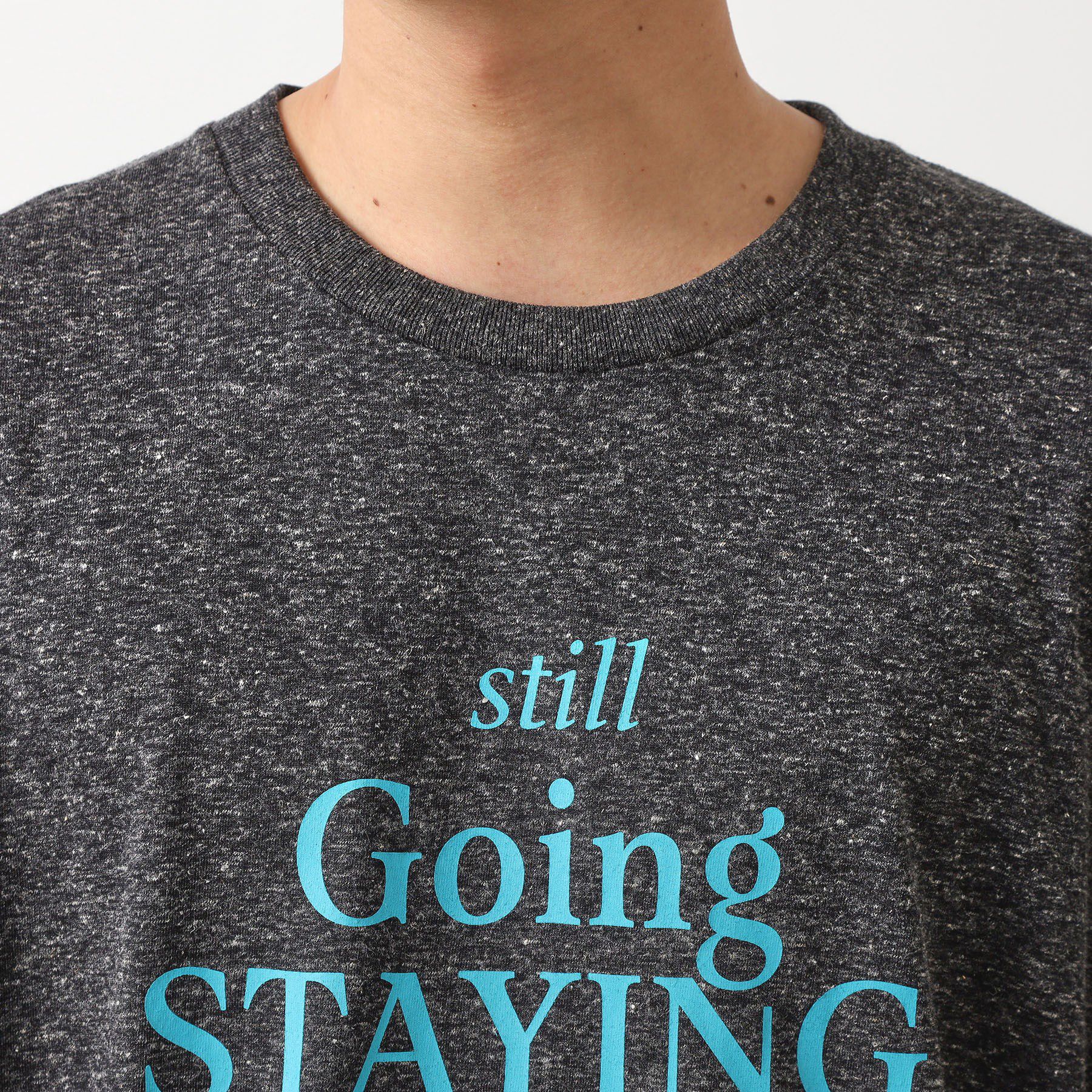 THE SHOP TK「ポリ麻プリント半袖Tシャツ【洗濯機OK】」|Tシャツ・カットソー|