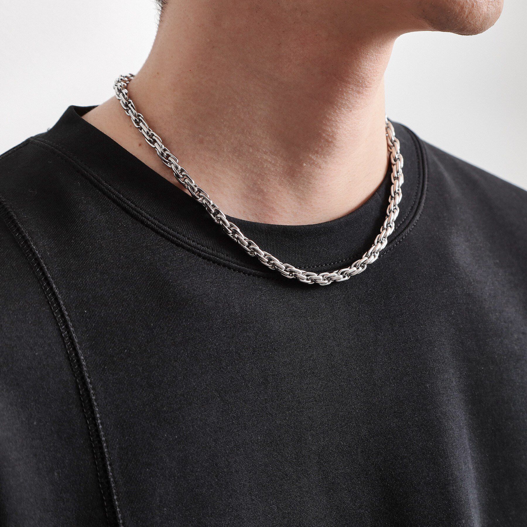 THE SHOP TK「オーバーラップ チェーン ステンレス ネックレス ユニセックス」|ネックレス|