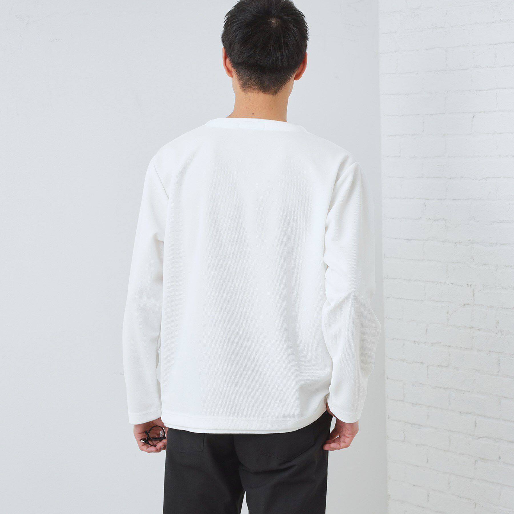 THE SHOP TK「【1枚で手抜きに見えない】キーネック フェイクレイヤード長袖Tシャツ」|Tシャツ・カットソー|