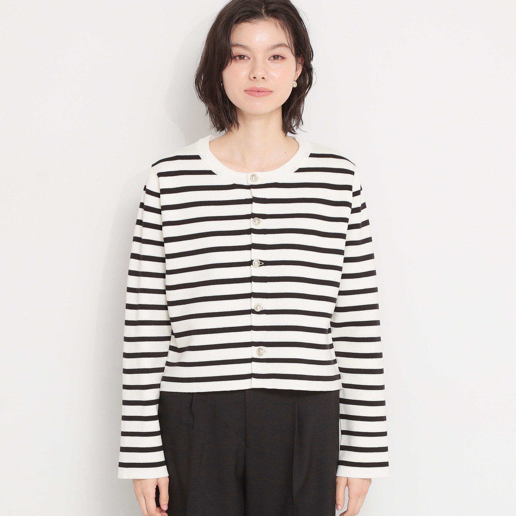 THE SHOP TK「ハーフミラノカーデ」|カーディガン|