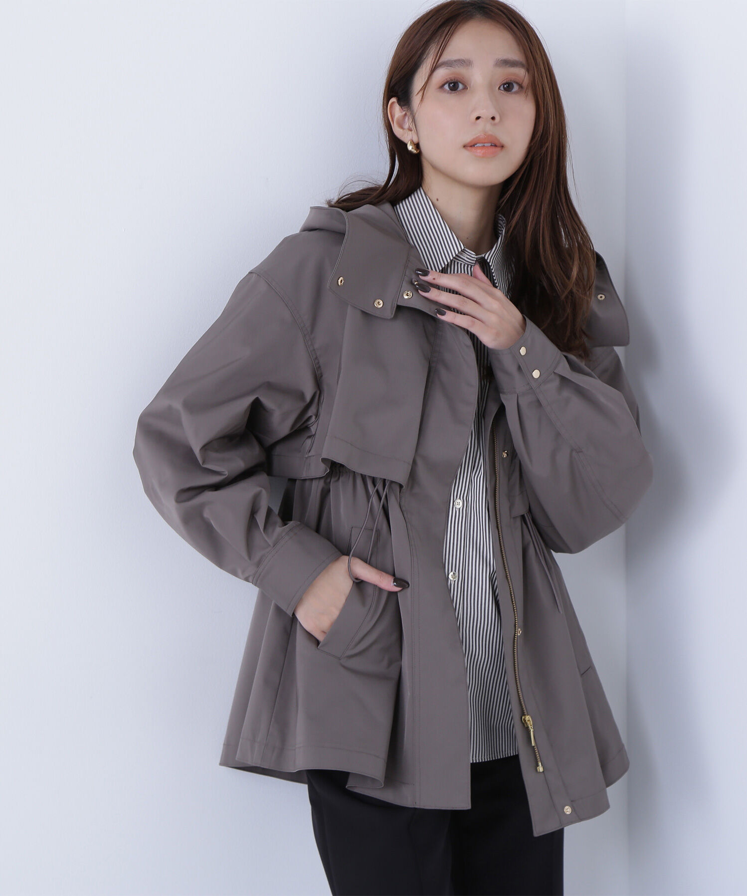  「フーディードロストブルゾン」|ブルゾン・スタジャン|グレイッシュ