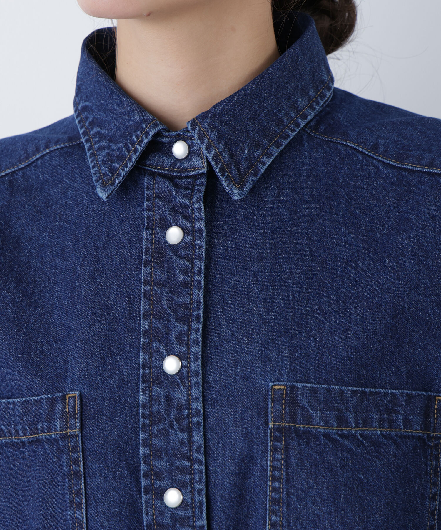  「〈N.〉クロップドデニムシャツ」|シャツ・ブラウス|