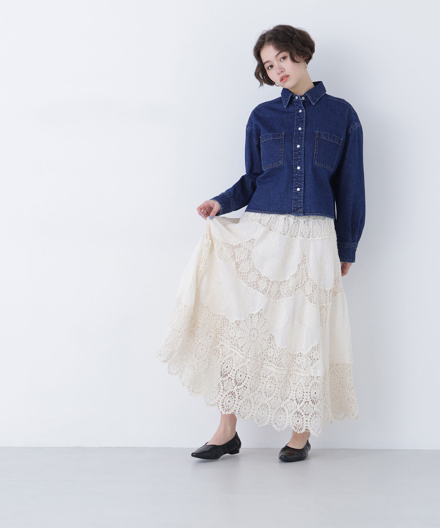  「〈N.〉クロップドデニムシャツ」|シャツ・ブラウス|