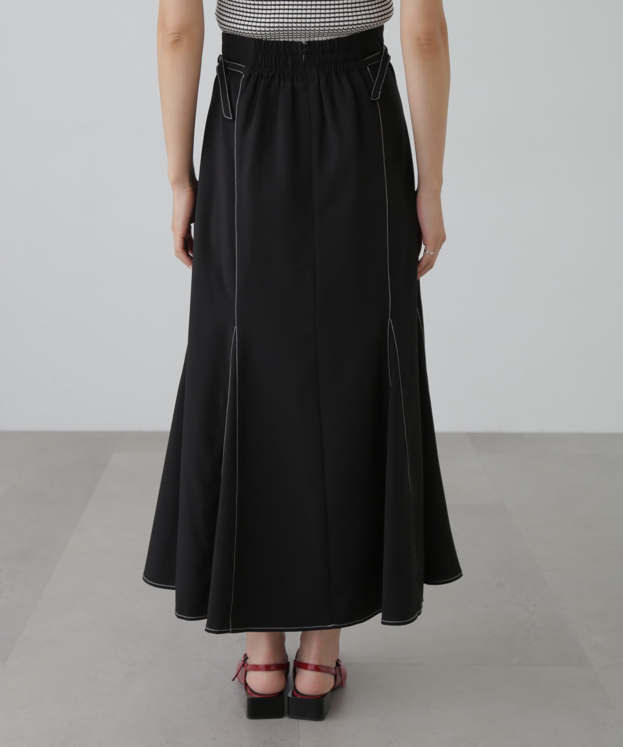  「[低身長サイズ/Sシリーズ]配色ステッチサイドベルトマーメイドスカート」|スカート|