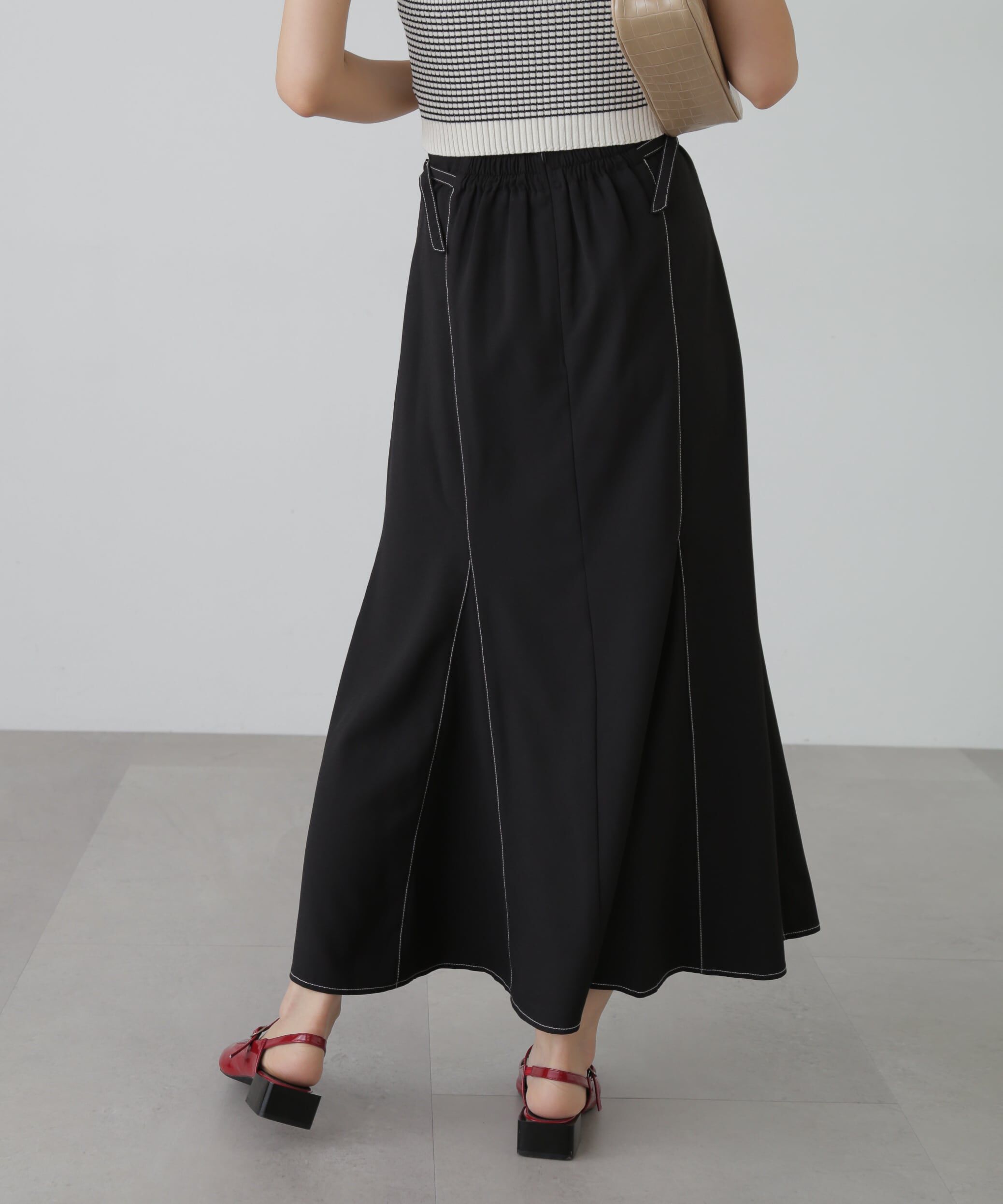  「[低身長サイズ/Sシリーズ]配色ステッチサイドベルトマーメイドスカート」|スカート|