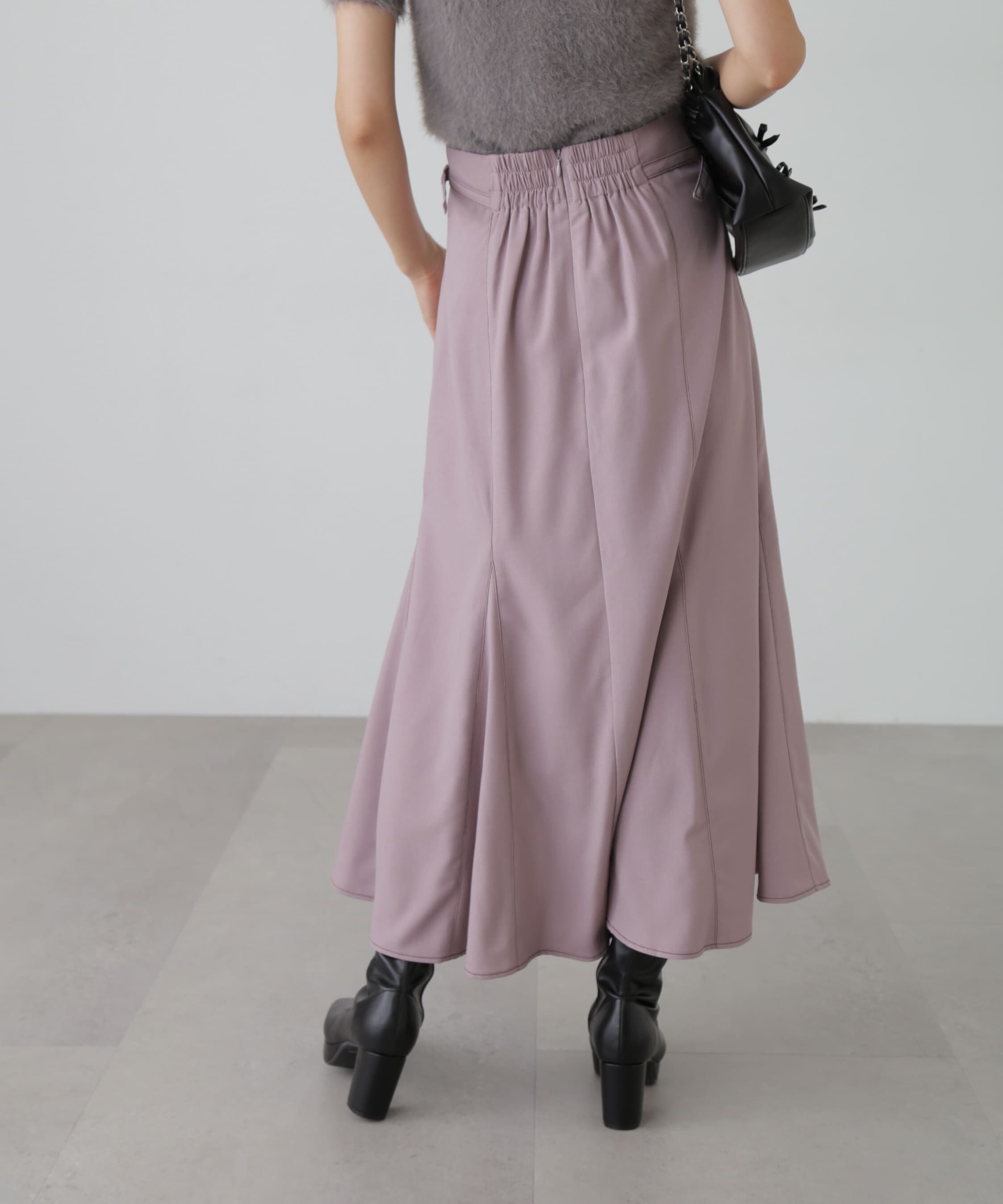  「[低身長サイズ/Sシリーズ]配色ステッチサイドベルトマーメイドスカート」|スカート|