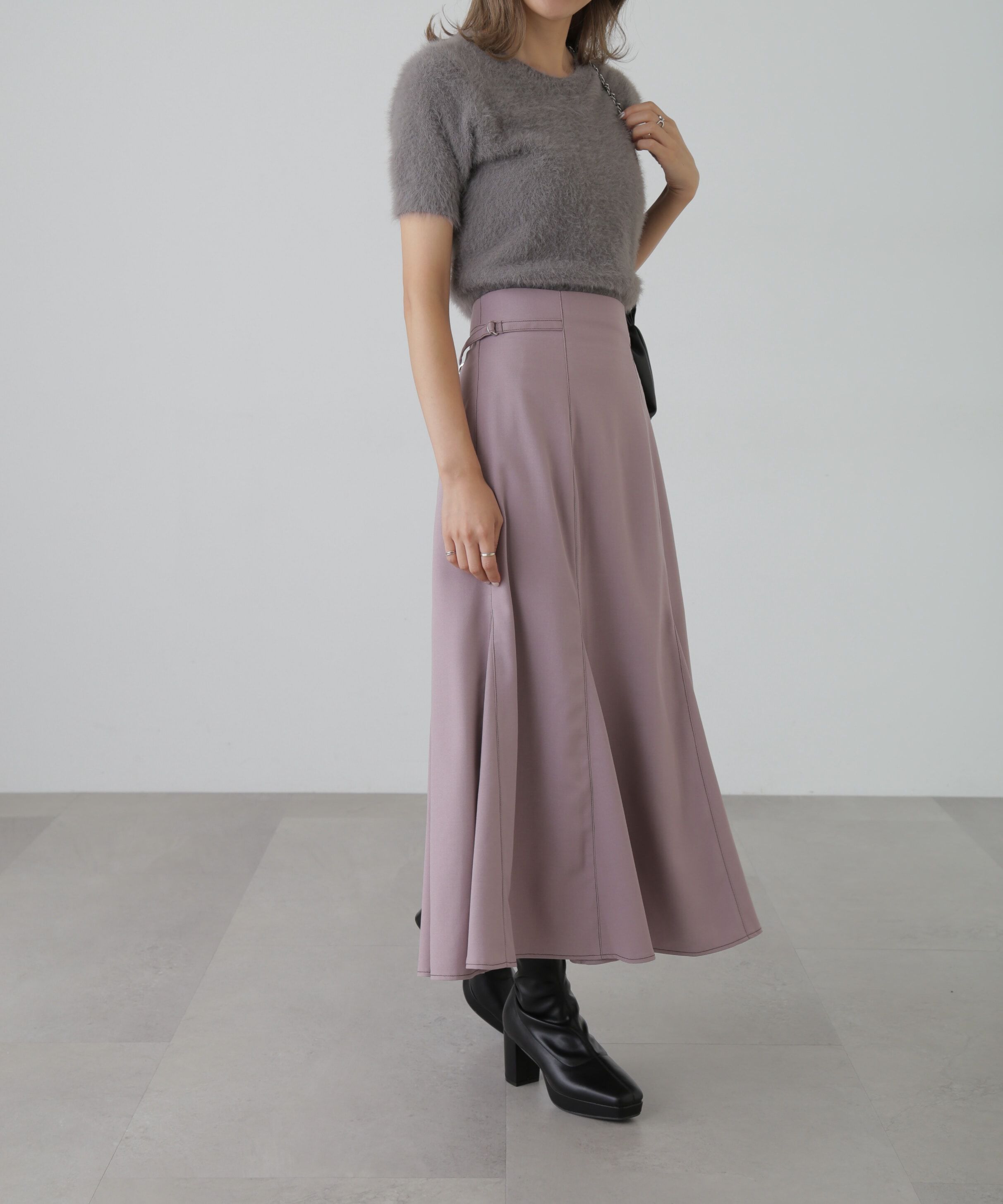  「[低身長サイズ/Sシリーズ]配色ステッチサイドベルトマーメイドスカート」|スカート|