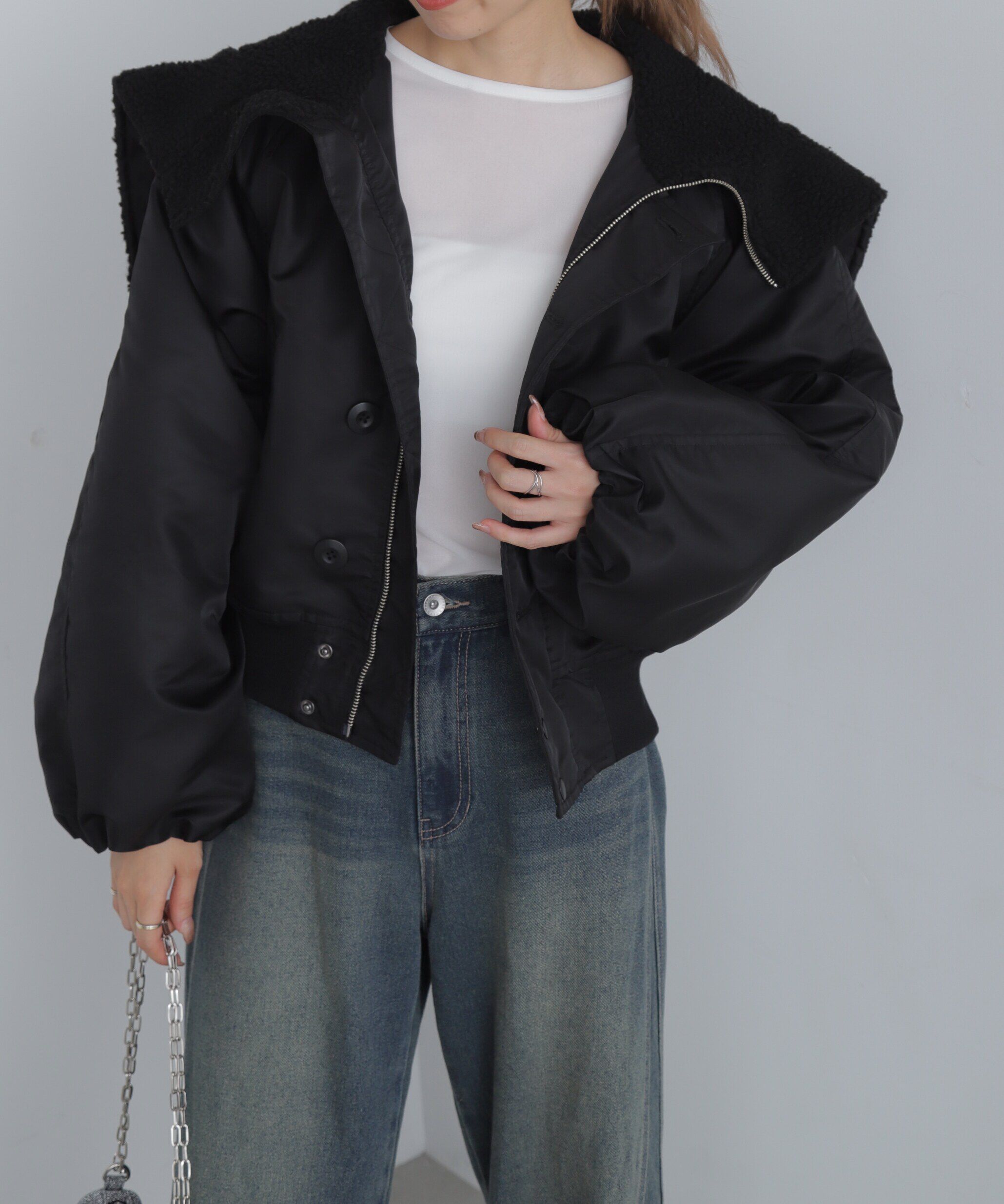  「N2-Bボアブルゾン」|ブルゾン・スタジャン|ブラック