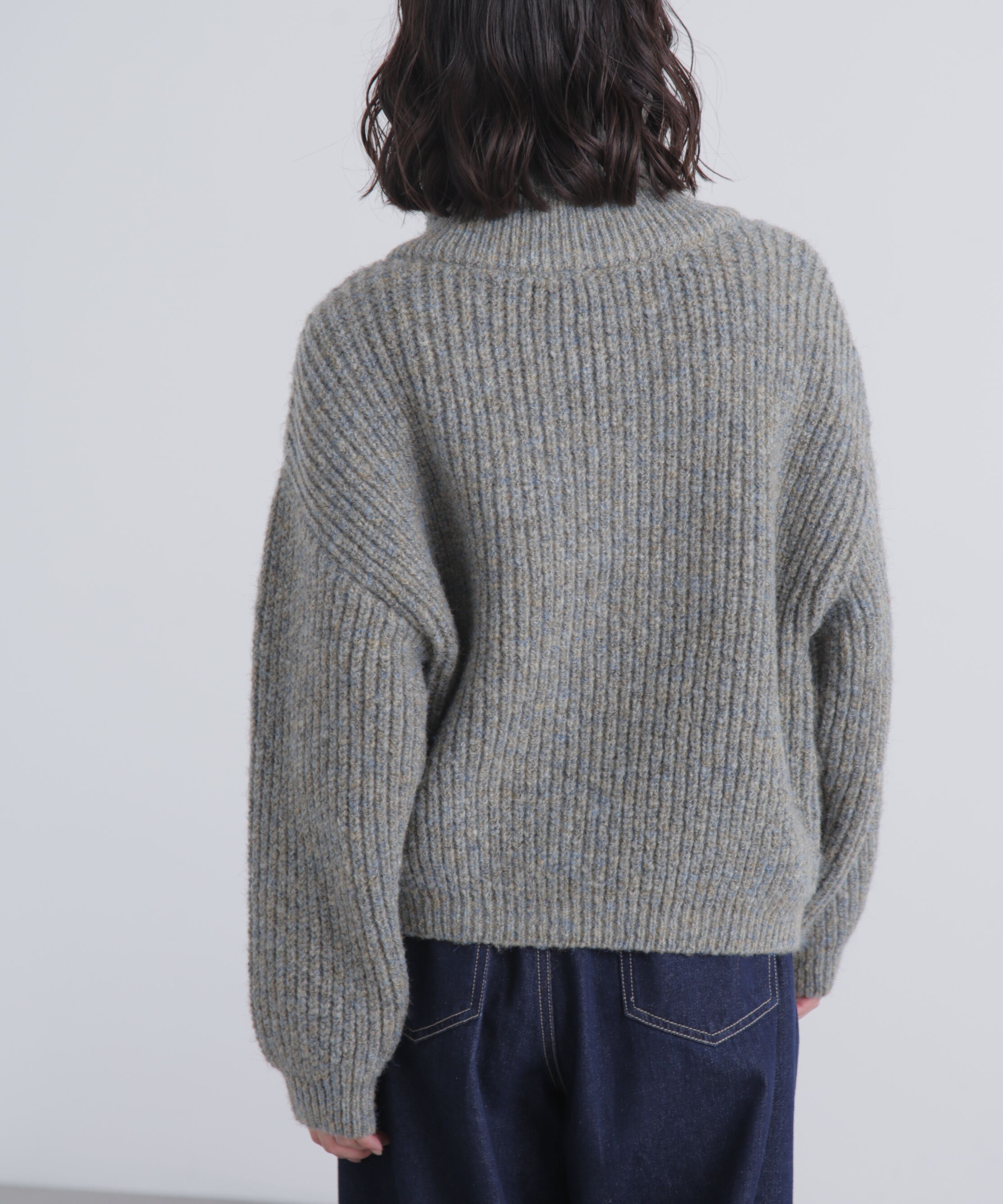  「スタンドネックショート丈ジップニットブルゾン」|ブルゾン・スタジャン|