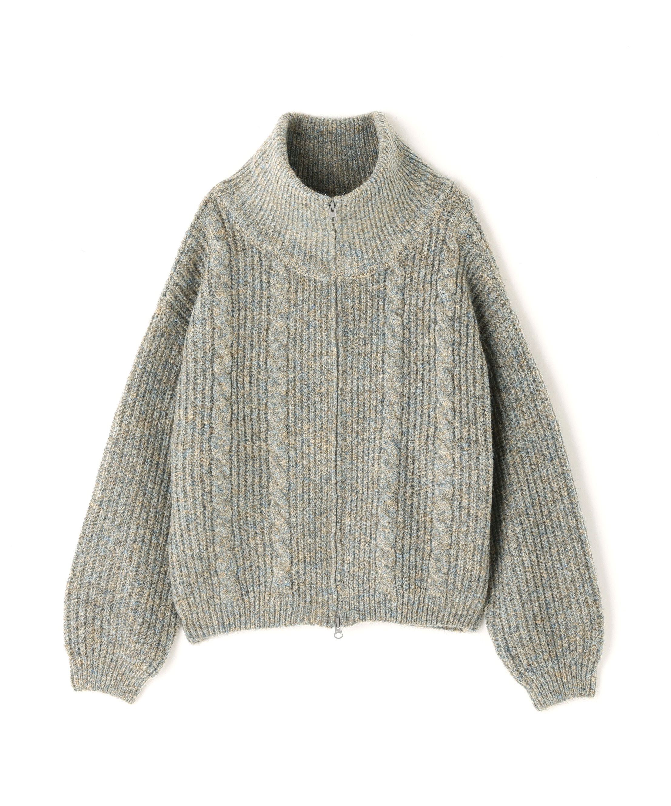  「スタンドネックショート丈ジップニットブルゾン」|ブルゾン・スタジャン|