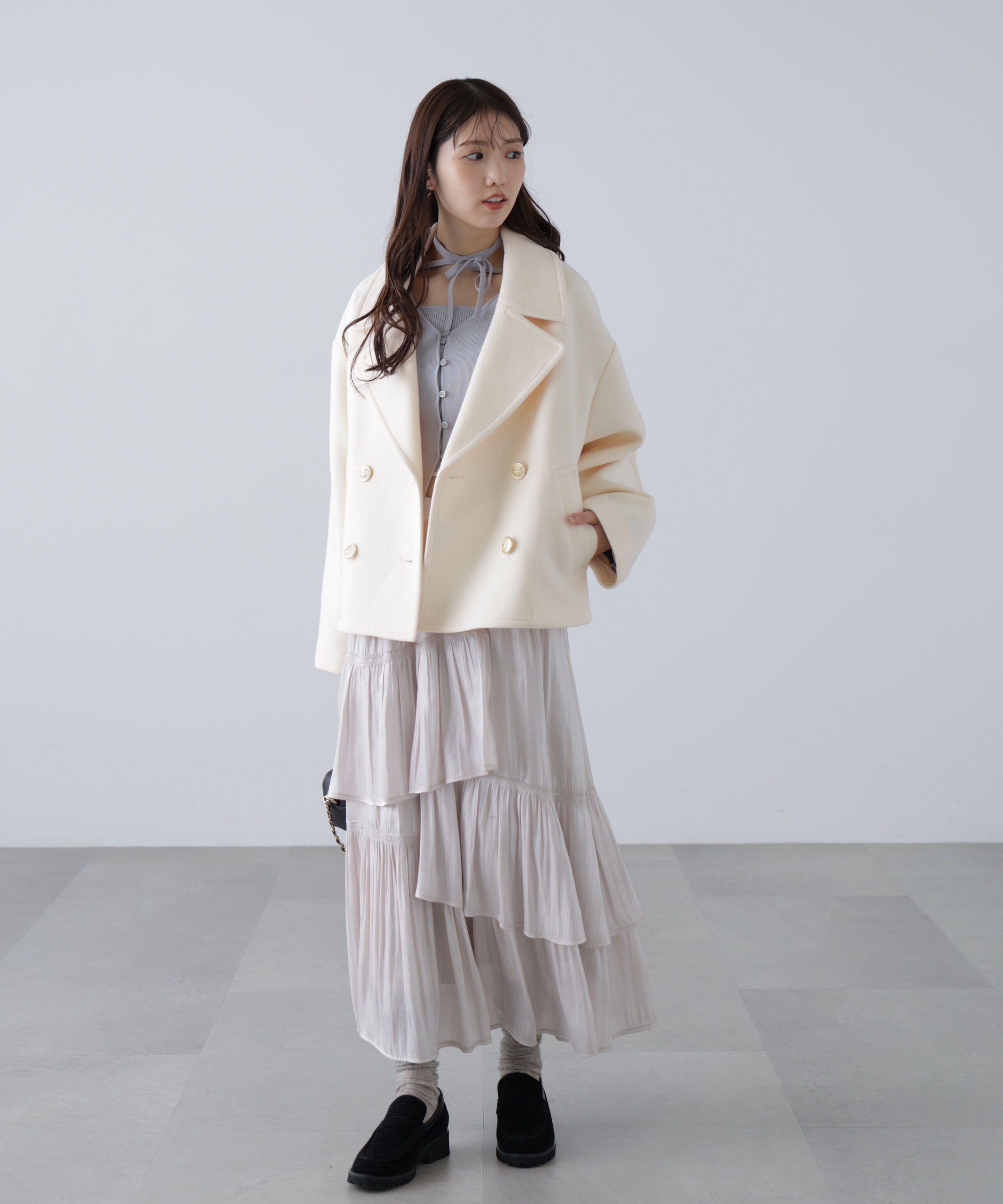  「ミドル丈オーバーピーコート〈ＭＦＭ〉」|ブルゾン・スタジャン|