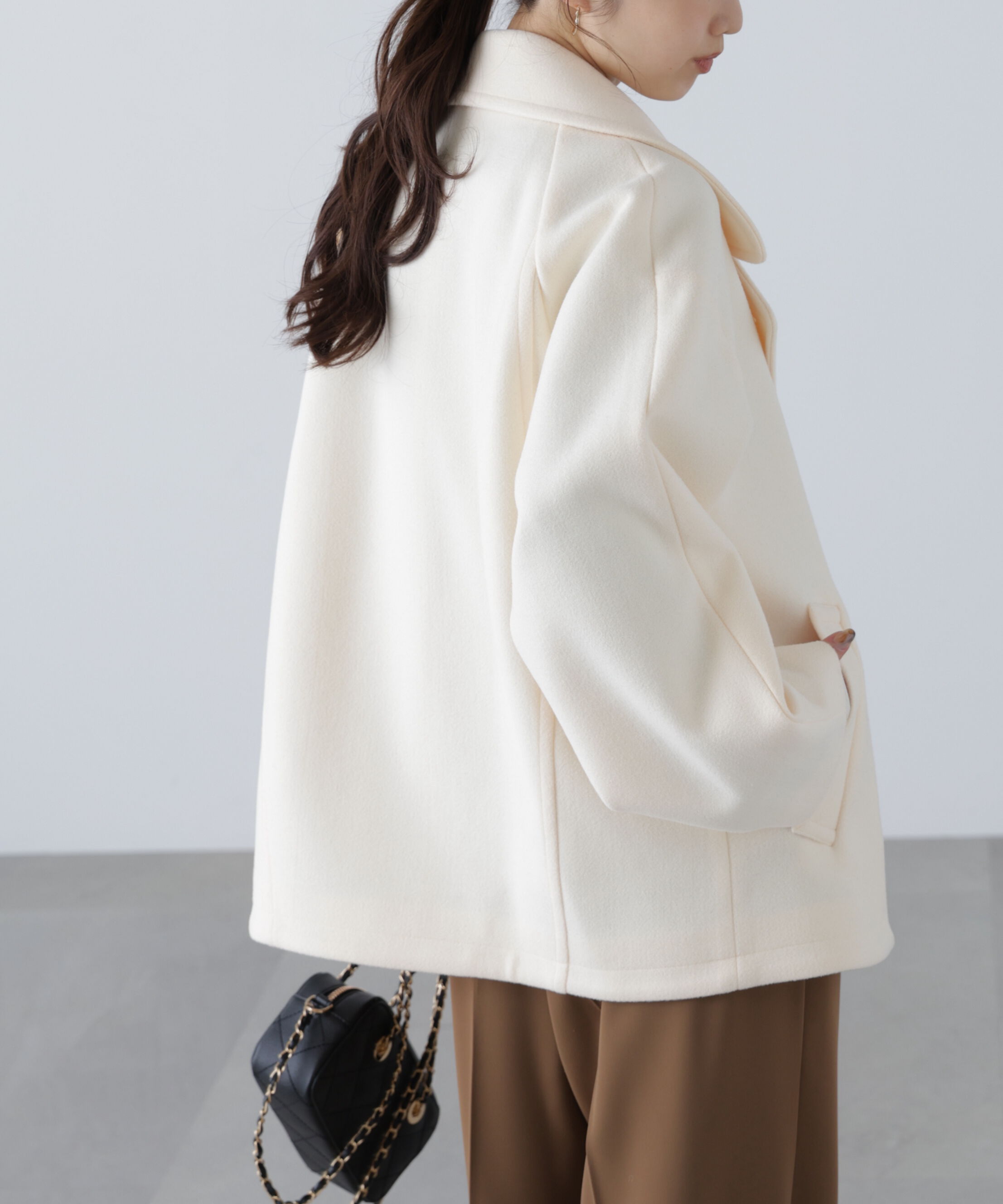  「ミドル丈オーバーピーコート〈ＭＦＭ〉」|ブルゾン・スタジャン|