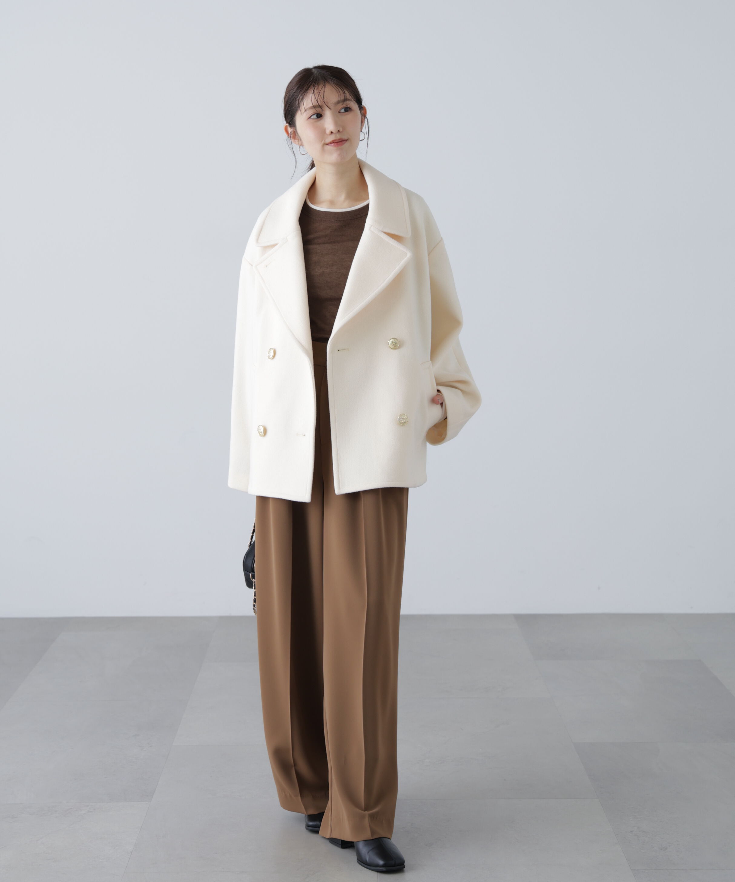  「ミドル丈オーバーピーコート〈ＭＦＭ〉」|ブルゾン・スタジャン|